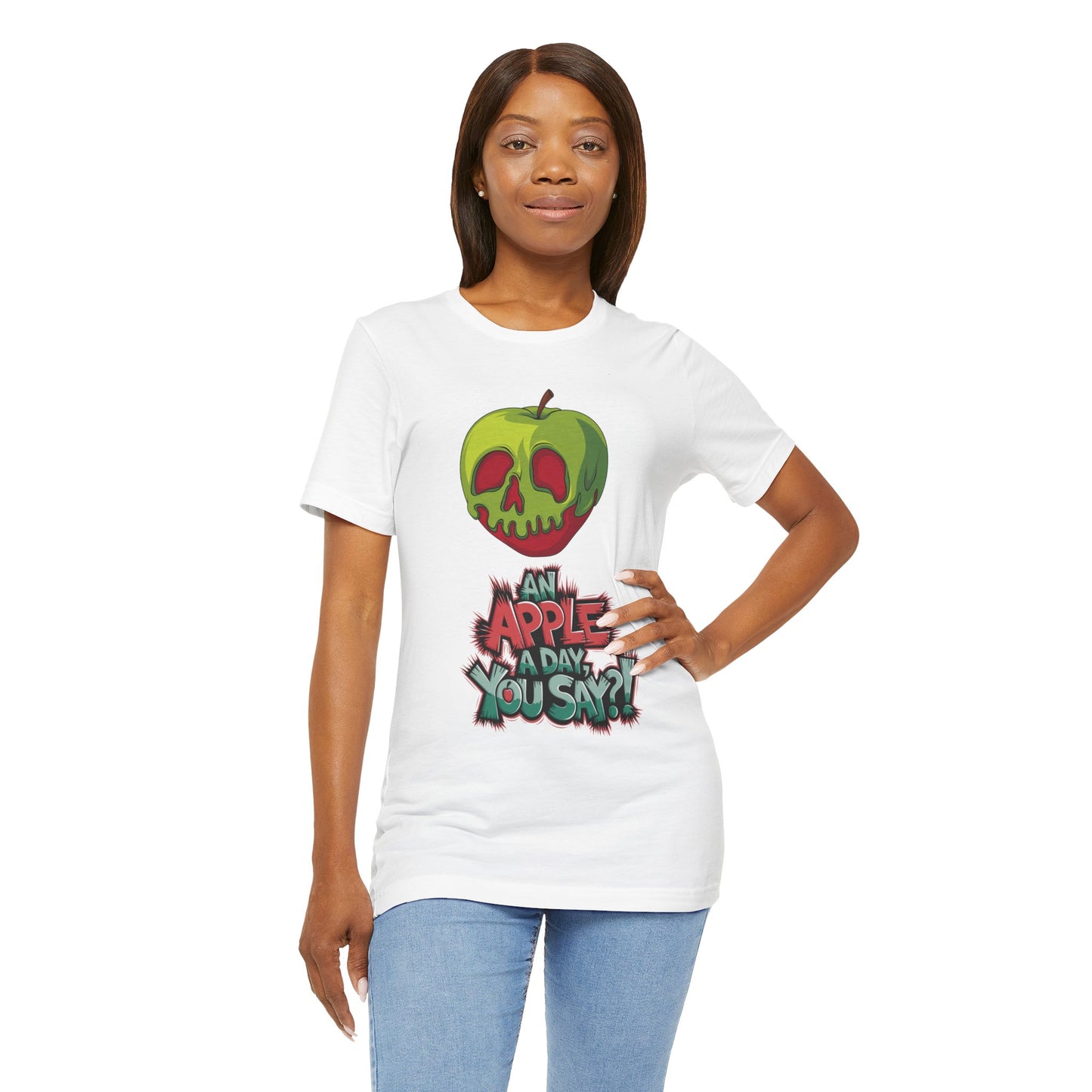 Funny Apple Skull Shirt – An Apple A Day You Say? – Grunge Fruit Tee – Y2K Nostalgia T‑Shirt – Gift for Fruit Lovers