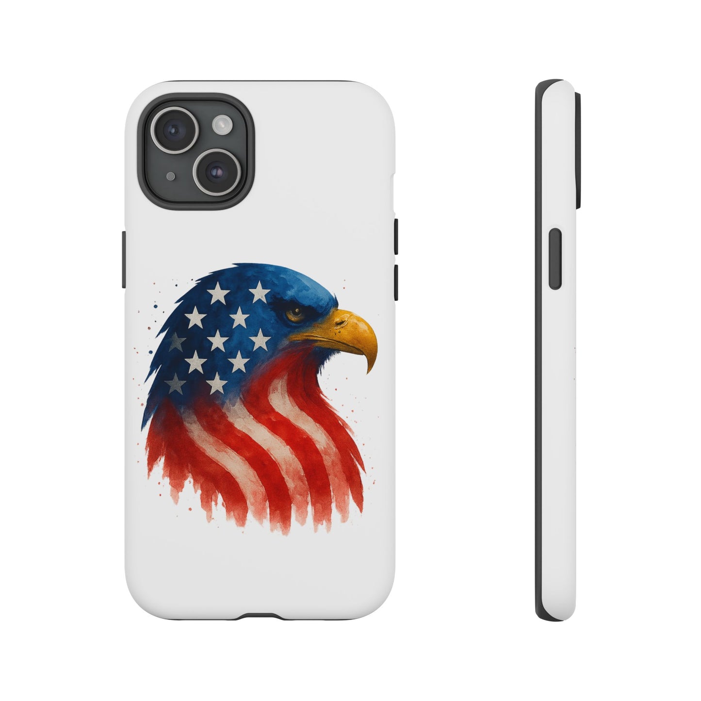 Patriotic Eagle iPhone Case - USA Flag Tough Cover, Dual-Layer Rugged Protection, 4th of July and Veteran Gift