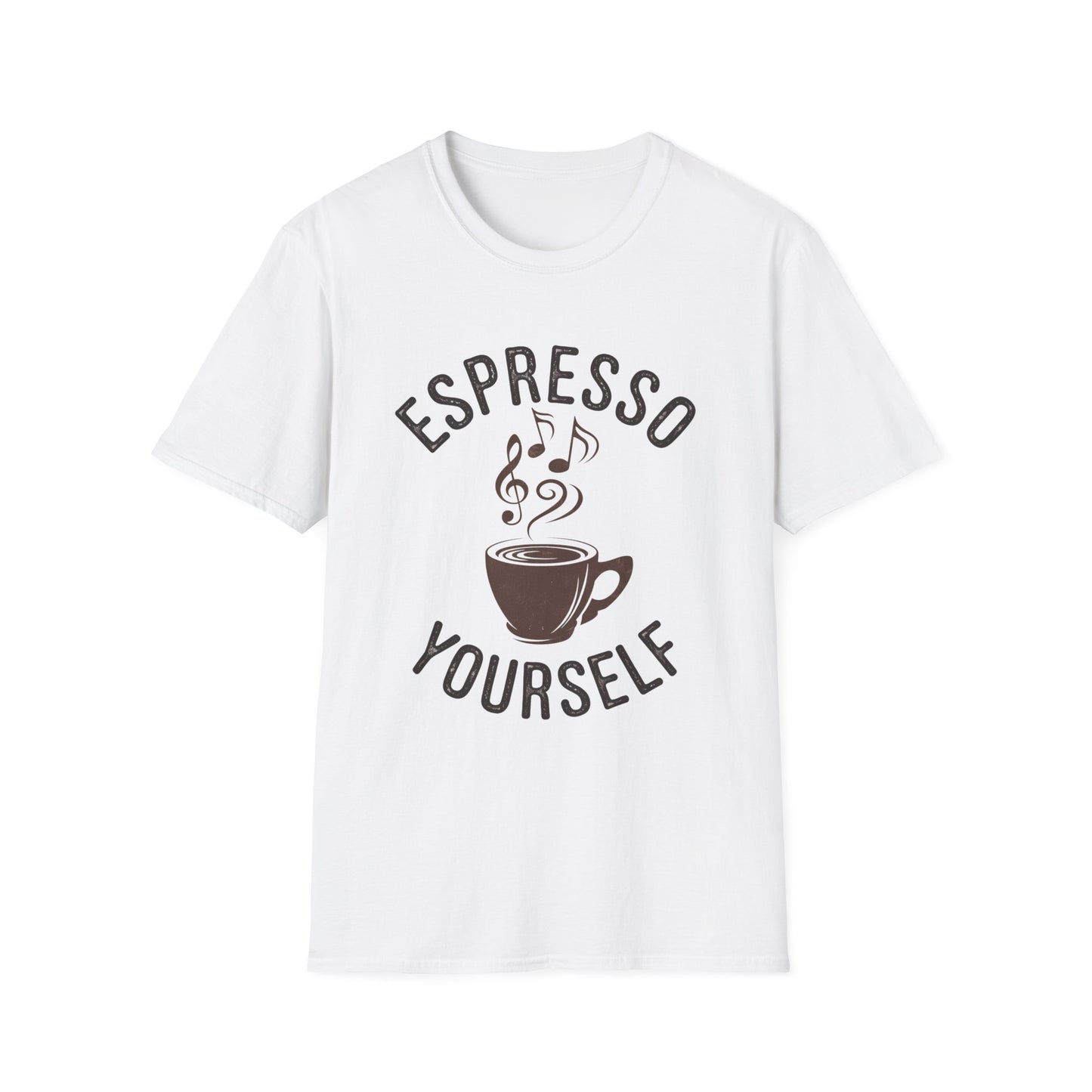 Espresso Yourself T‑Shirt • Funny Coffee Pun Graphic Tee • Musical Espresso Shirt • Caffeine Lover Gift • Coffee Humor Tee for Baristas