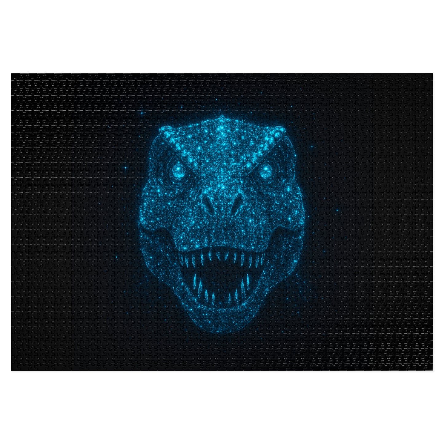 Bioluminescent T-Rex Dinosaur Puzzle - Neon Blue Glow‑Inspired 252-2000‑Piece Jigsaw, Family Fun, Unique Décor, Gift for Kids and Adults