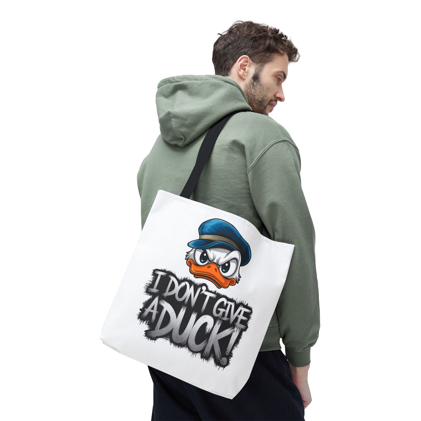 Funny Grumpy Duck Tote Bag | I Don’t Give A Duck Canvas Tote | Eco Reusable Cotton Gift Tote | Cute Animal Humor Market Bag