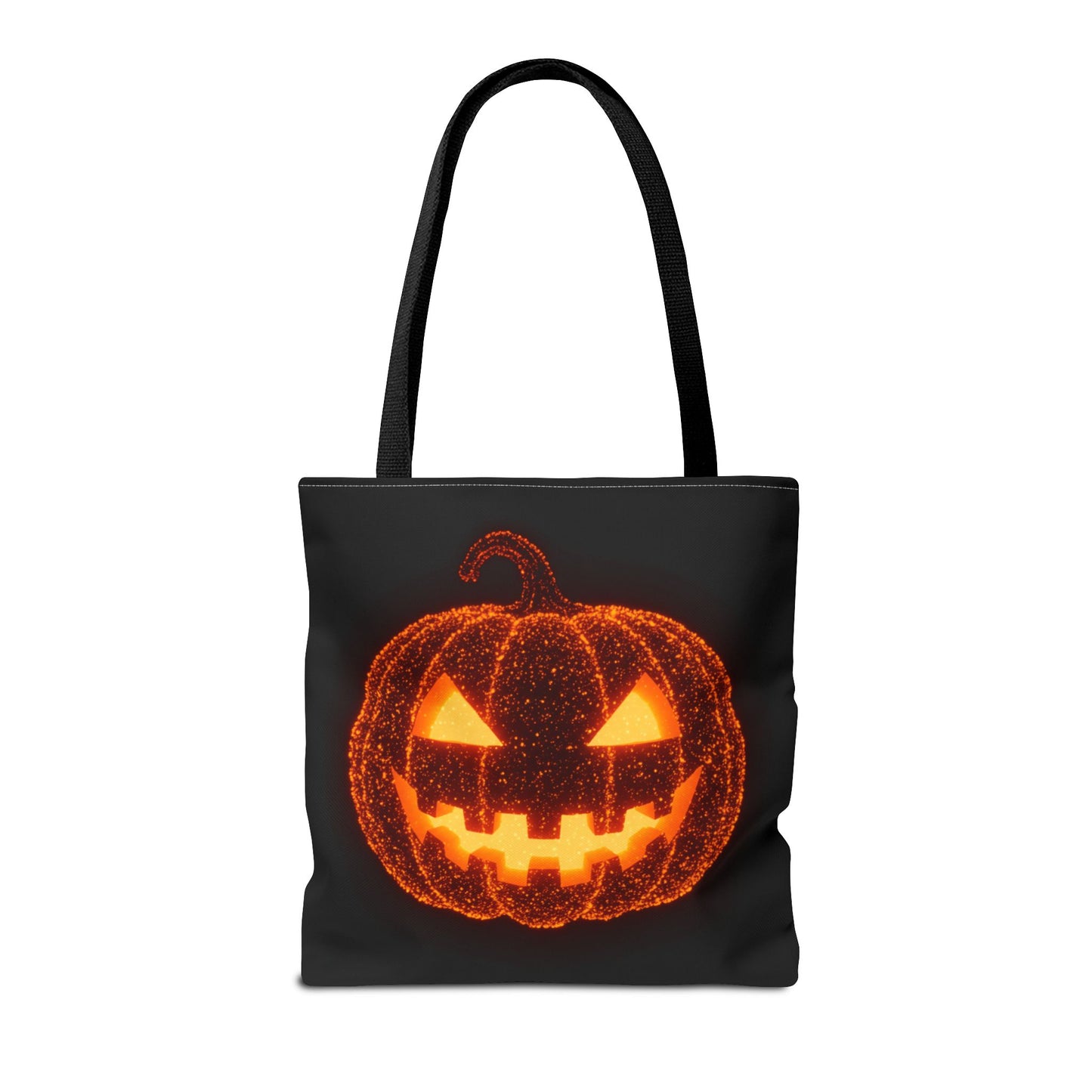 Glowing Pumpkin Tote Bag, Jack O Lantern Halloween Canvas Tote, Spooky Trick Or Treat Bag, Reusable Pumpkin Design Tote, Halloween Gift Bag
