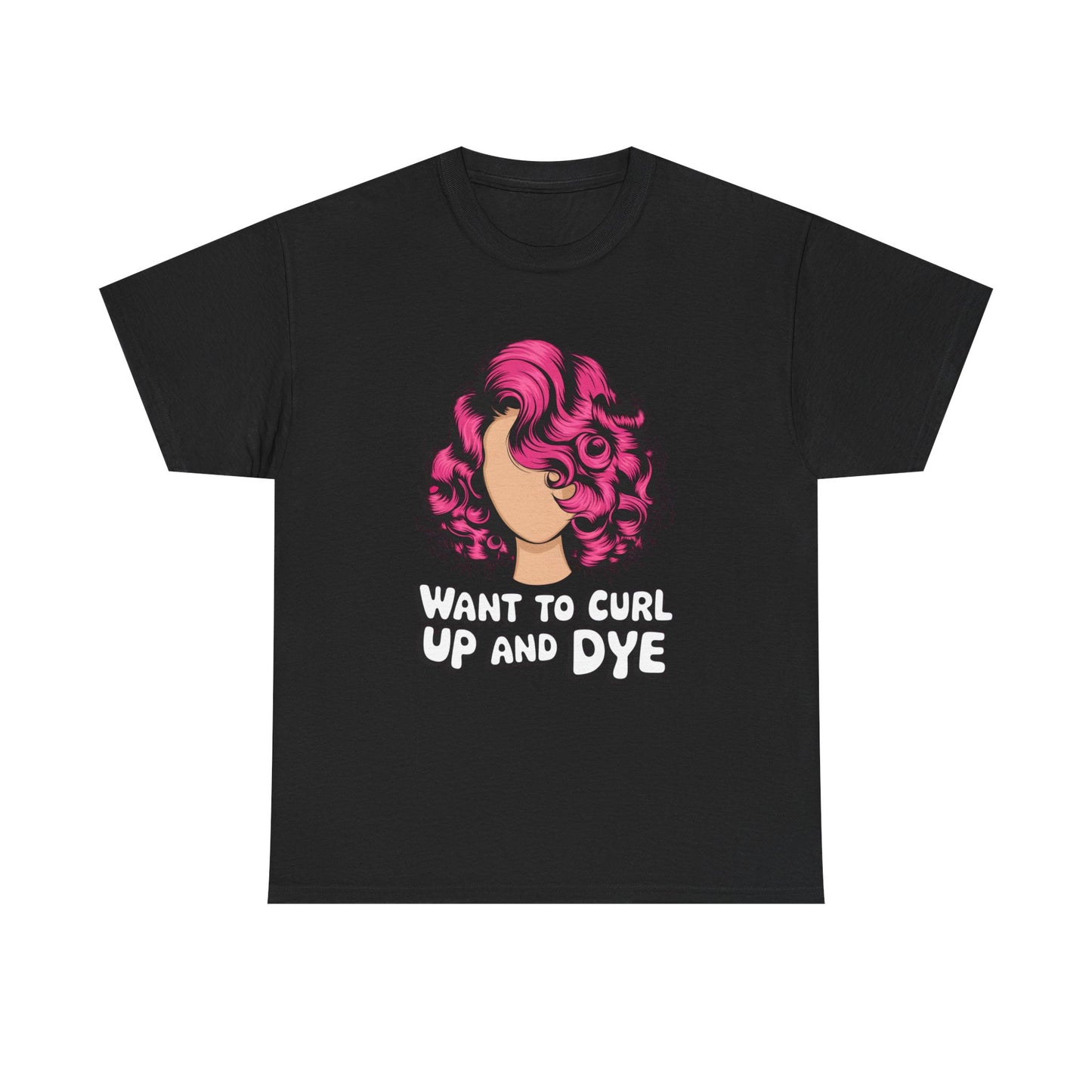 Curly Hair Tee: Want To Curl Up And Dye – Funny Hair Colorist Tee, Salon & Curl Lovers Gift, Trendy Graphic Shirt for Hairstylists