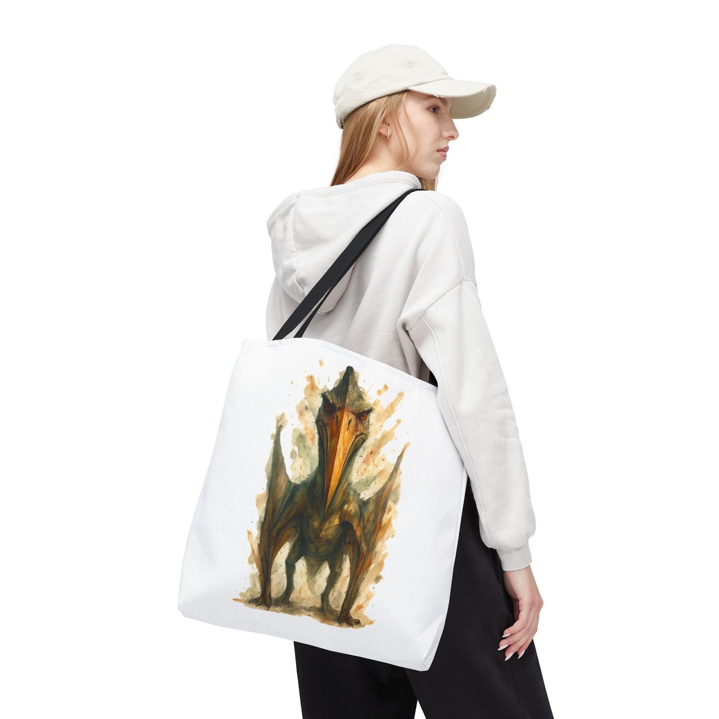 Quetzalcoatlus Tote Bag | Dinosaur Art Canvas Shopper | Prehistoric Pterosaur Gift for Dino Lovers | Eco-friendly Reusable Bag Jurassic Tote
