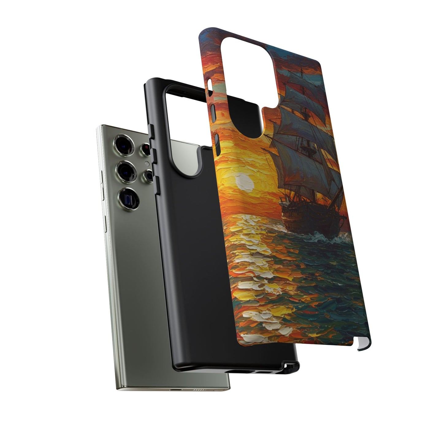 Samsung Galaxy Case - Ship Sailing at Sunset Design