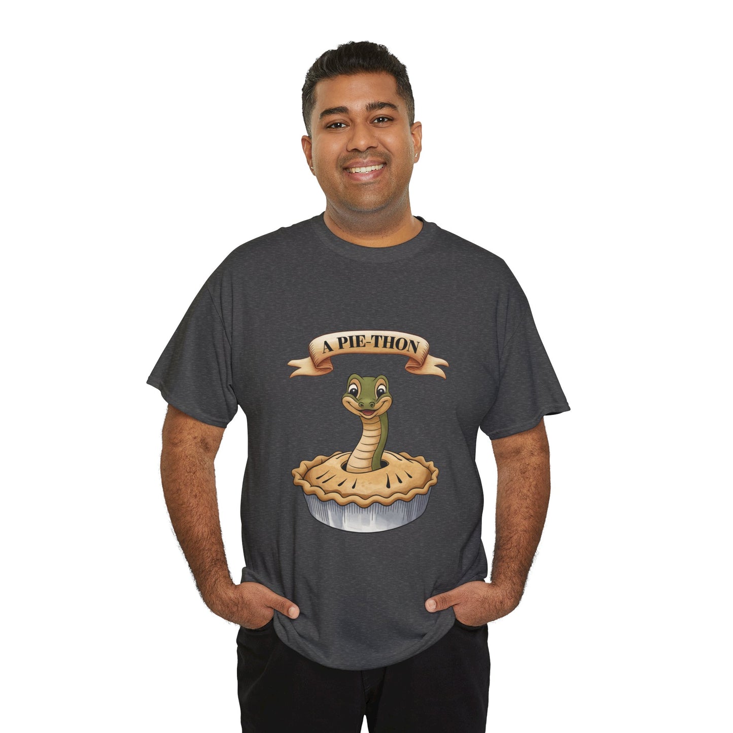 A Pie-Thon Funny Snake Pun Shirt – Cute Animal Joke T-Shirt – Quirky Graphic Tee for Pun Lovers, Reptile Fans, and Unique Gift Ideas