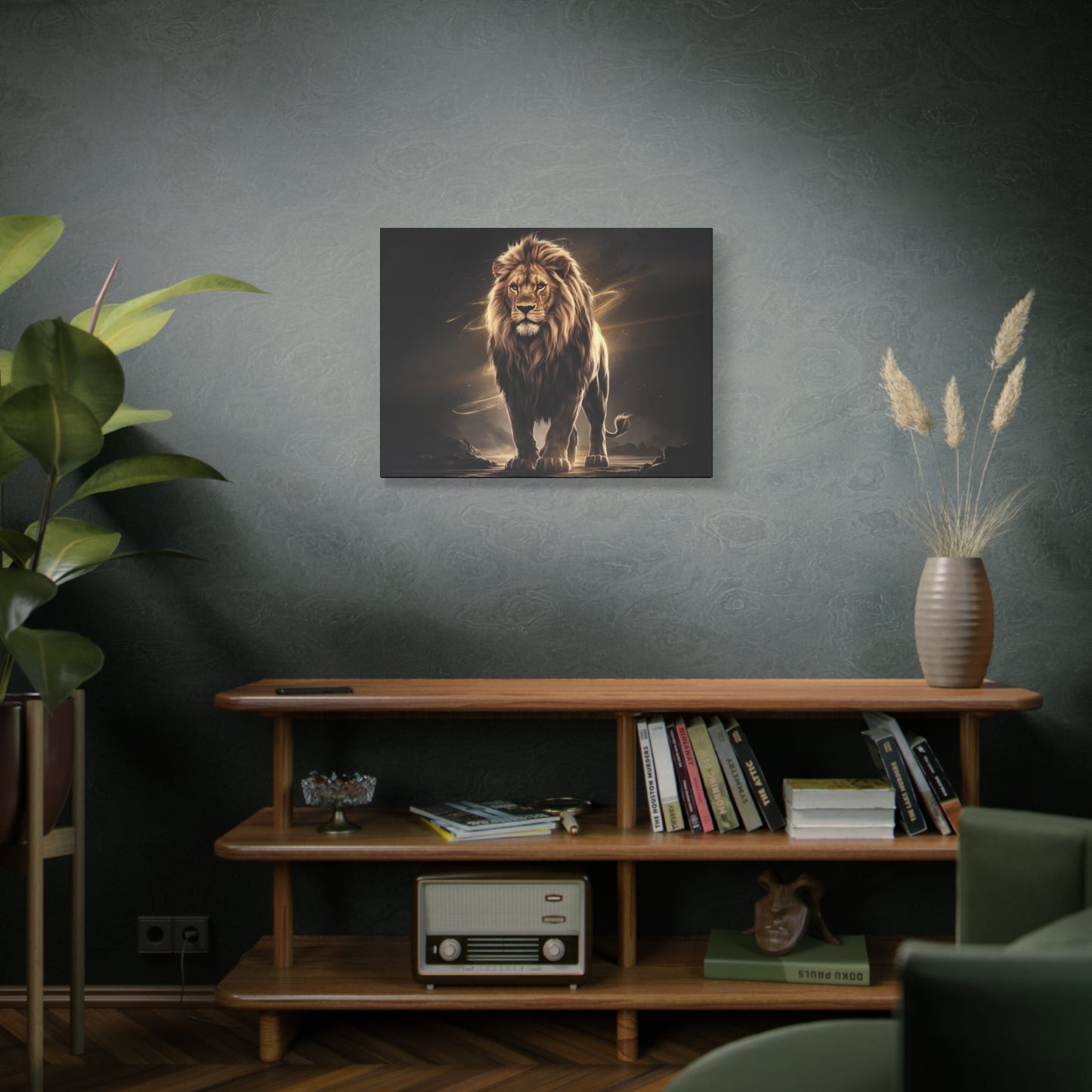 Canvas Print Lion Art Golden Hues