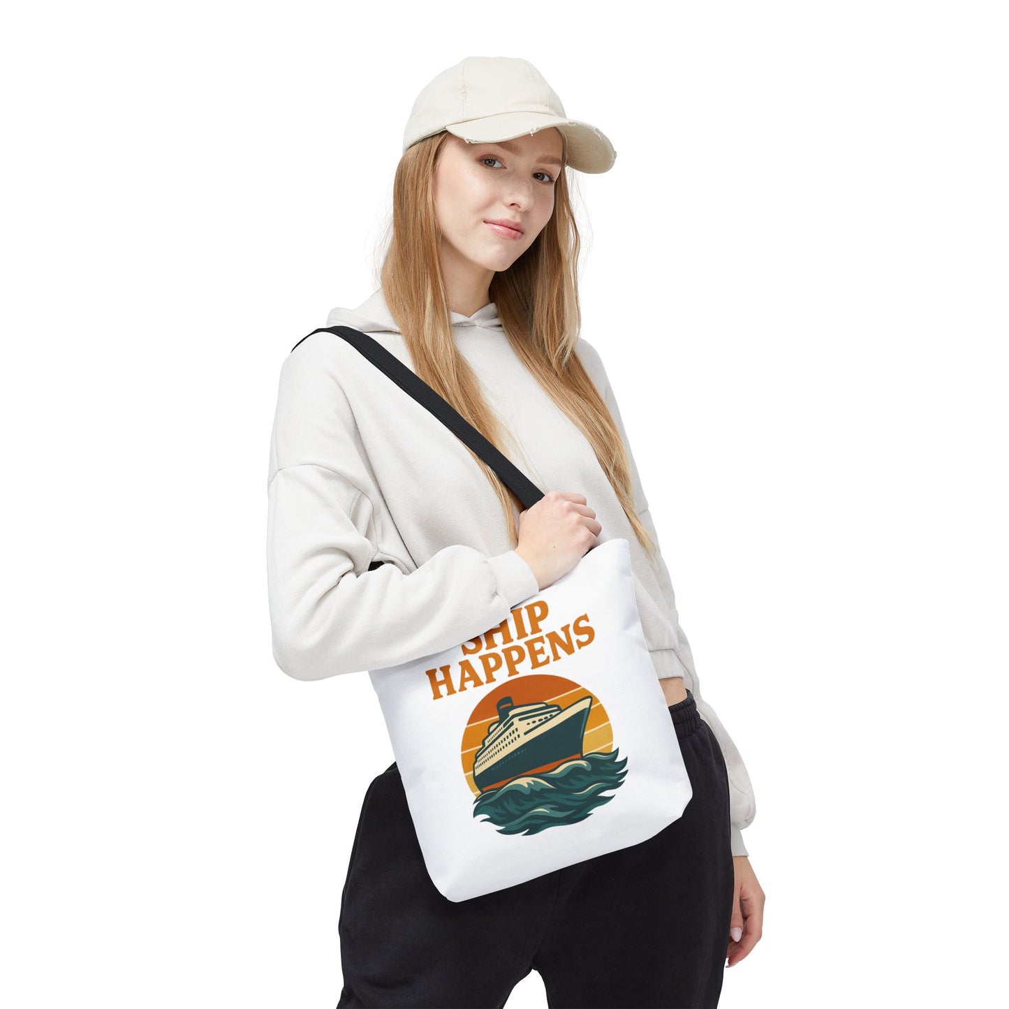 Ship Happens Tote Bag - Fun Nautical Design for Beach Lovers Cruise Bag Unique Gift for Travelers