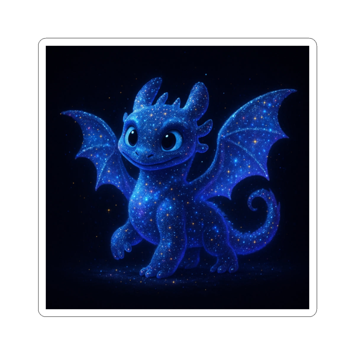 Galaxy Dragon Vinyl Sticker - Cute Fantasy Starry Night Dragon Decal for Laptop, Skateboard, Journal, Water Bottle & Gift