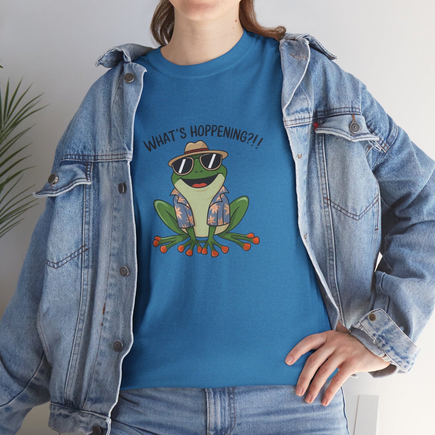 Funny Frog Shirt | What’s Hoppening T-Shirt | Cool Frog Graphic Tee | Amphibian Dad Joke Shirt | Cottagecore Animal Lover Gift