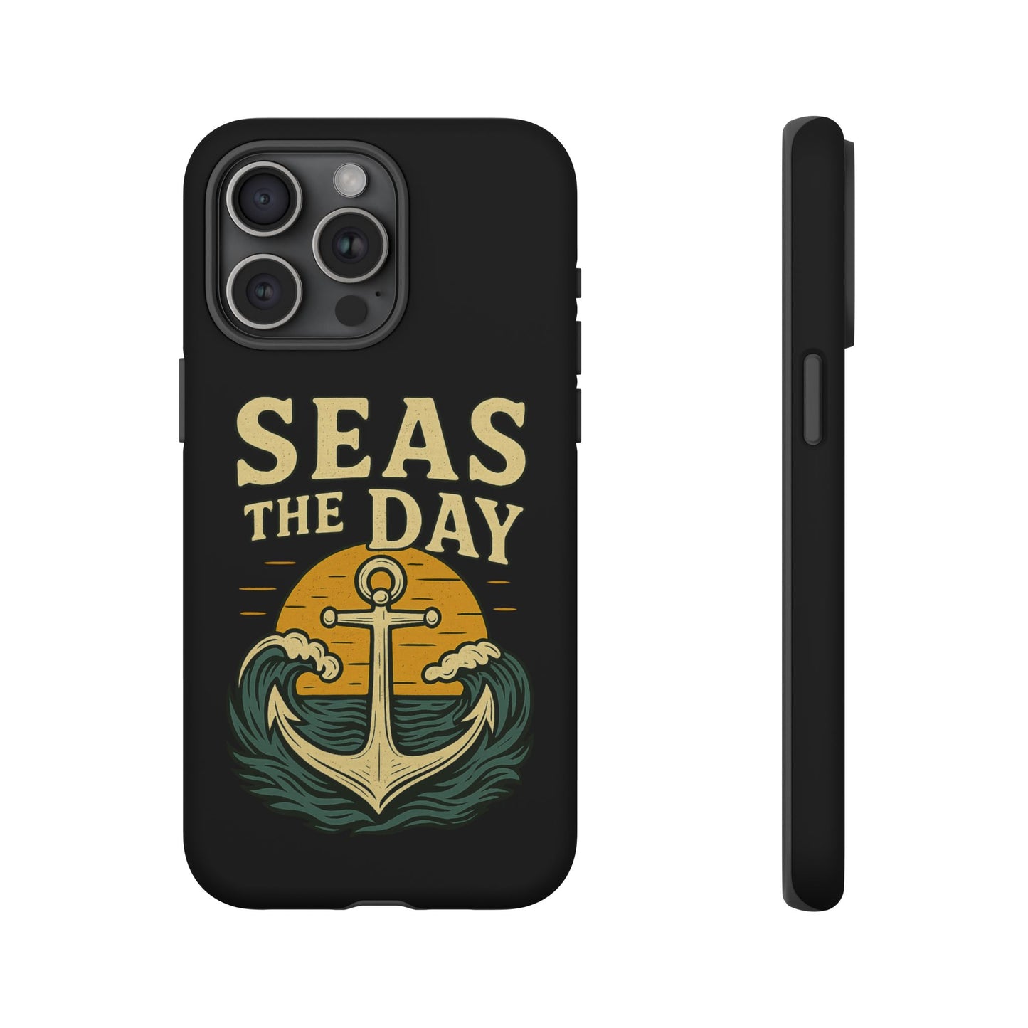 Seas the Day iPhone Case – Nautical Anchor Phone Cover – Ocean Pun Gift – Beach Lover iPhone Accessory – Summer Adventure Phone Case