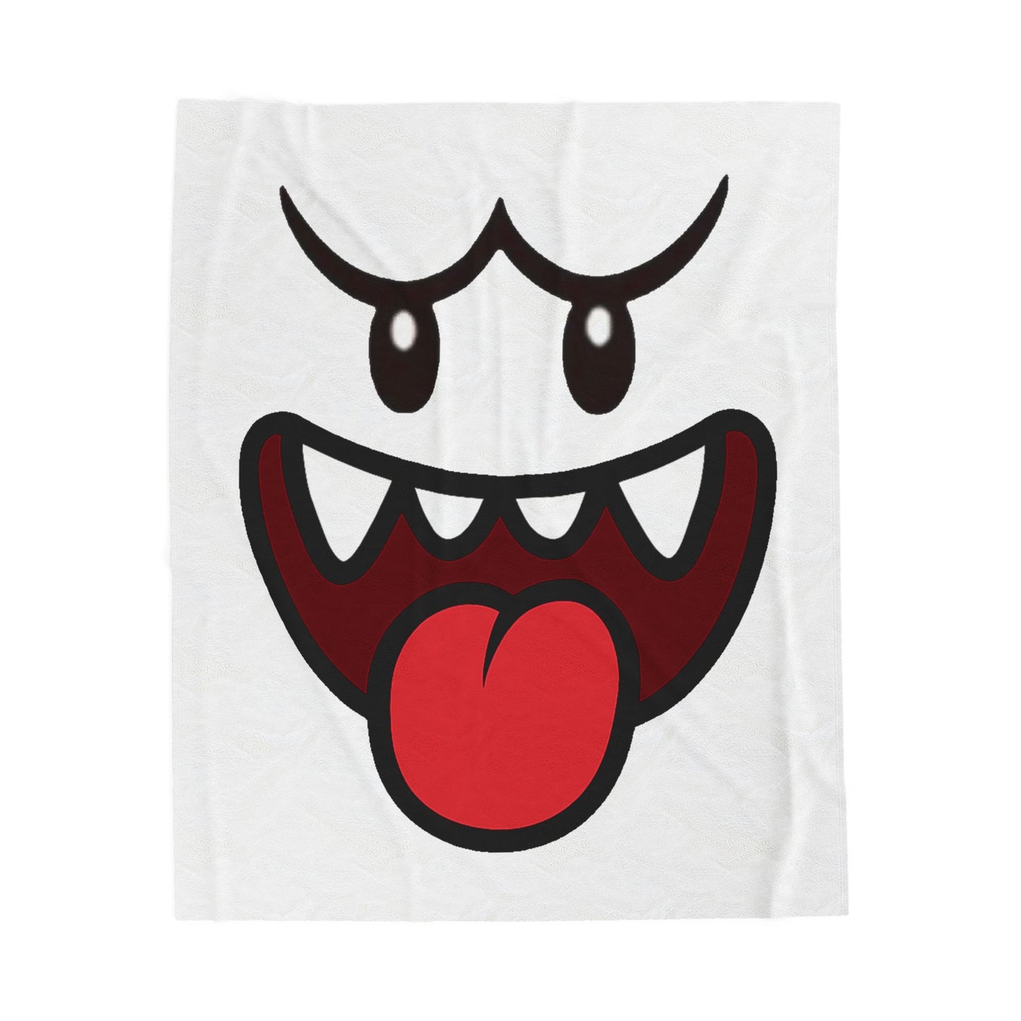 Funny Ghost Face Blanket, Spooky Halloween Throw, Creepy Gamer Room Bedding, Novelty Tongue Out Ghost Bedspread, Cool Cozy Horror Decor