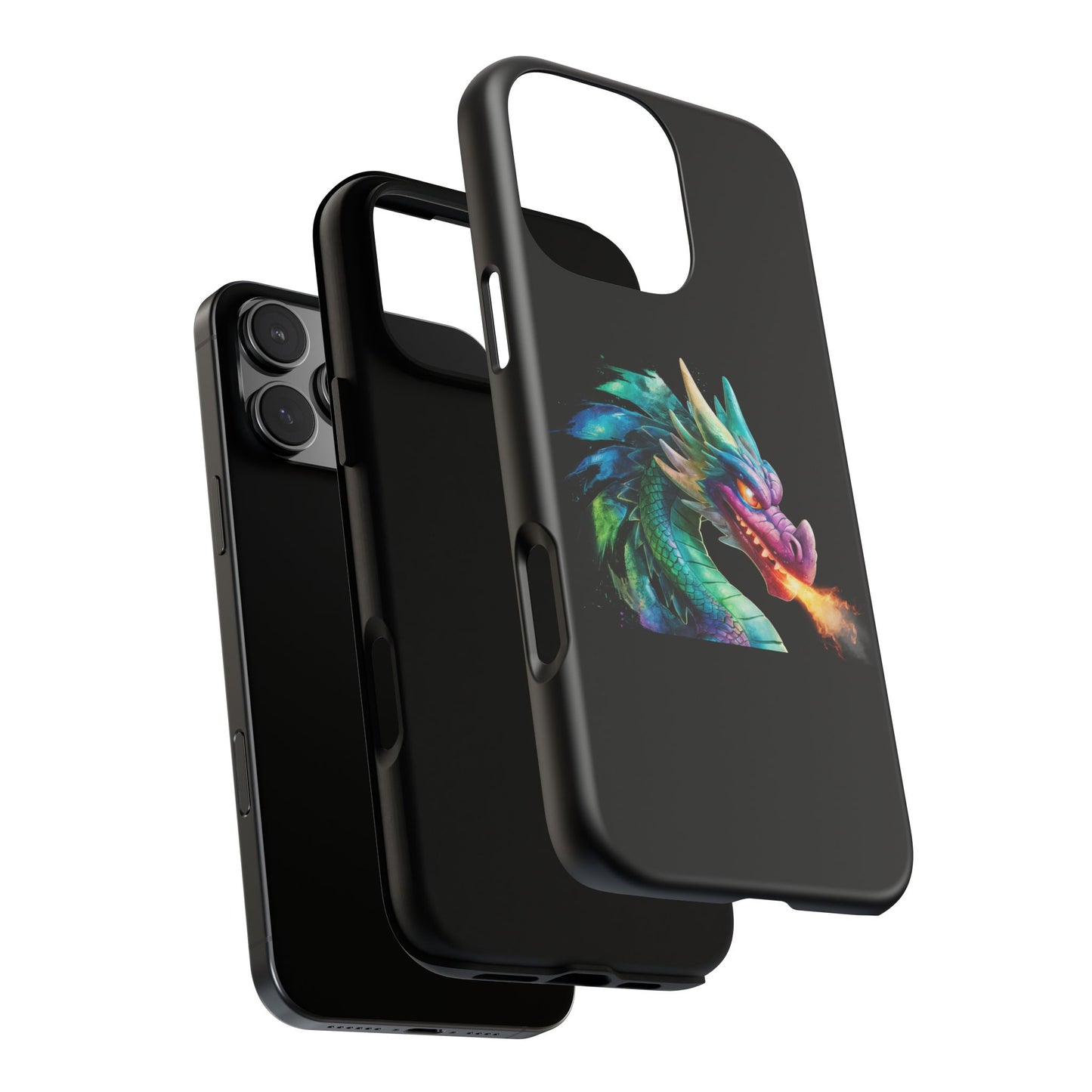 Dragon iPhone Case - Fantasy Fire-Breathing Art Protective Cover - Bookish Dark Academia Aesthetic Gift for Teens and Adults