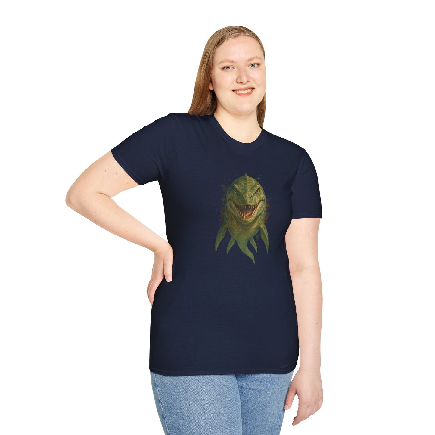 Watercolor Mosasaurus T-Shirt | Prehistoric Sea Dinosaur Tee | Fossil Lover Gift | Unisex Cotton Graphic Shirt Jurassic Tee