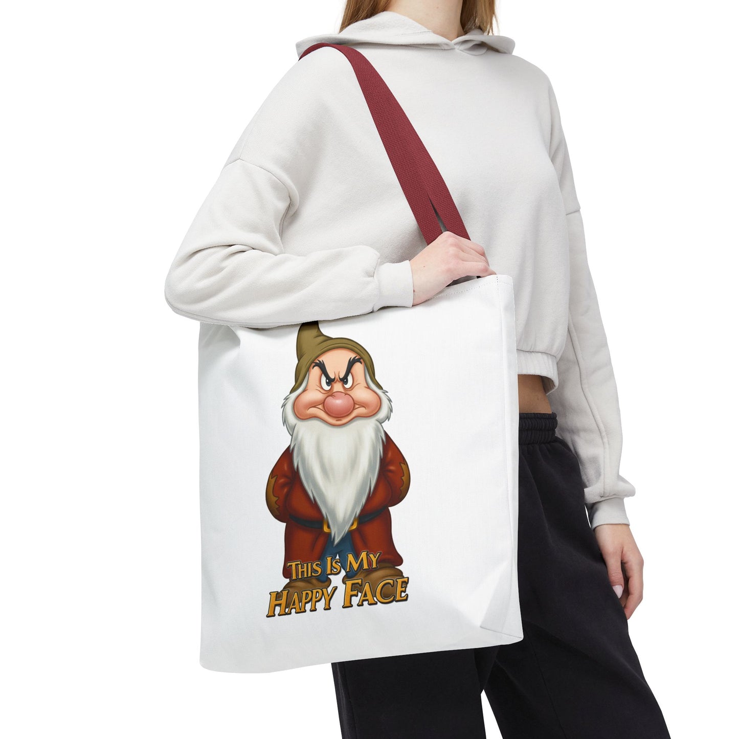 Grumpy Dwarf Tote Bag - "This Is My Happy Face"