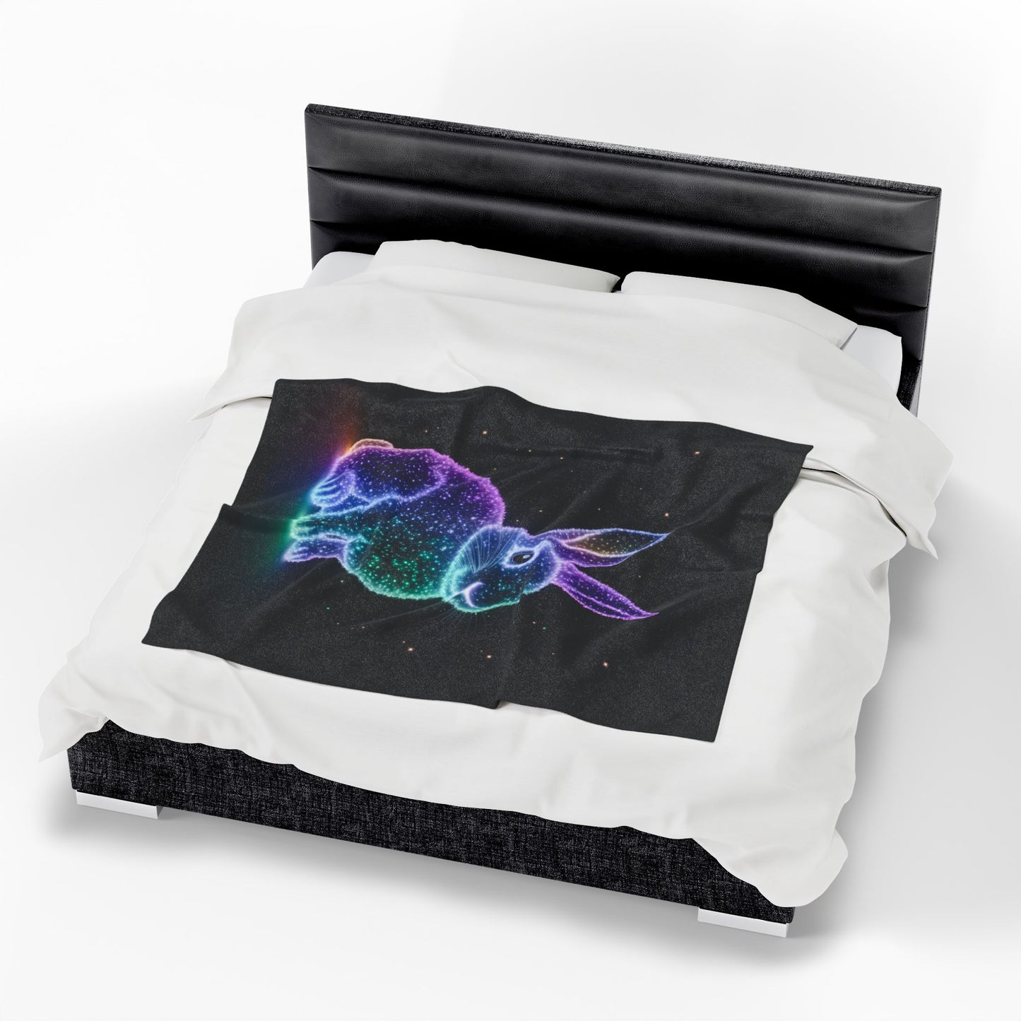 Velveteen Plush Blanket Bioluminescent Easter Bunny Blanket Easter Throw Easter Bunny Decor