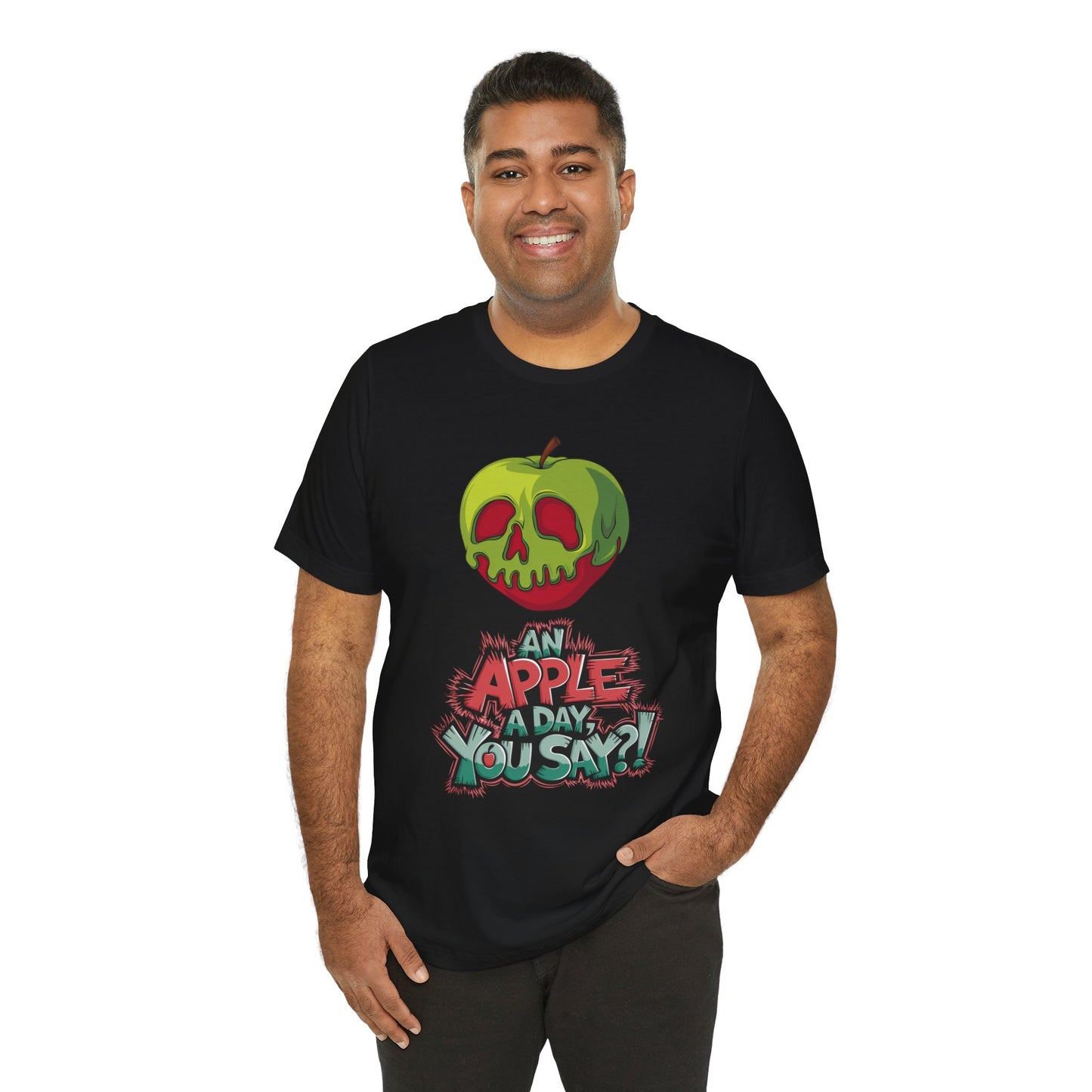 Funny Apple Skull Shirt – An Apple A Day You Say? – Grunge Fruit Tee – Y2K Nostalgia T‑Shirt – Gift for Fruit Lovers