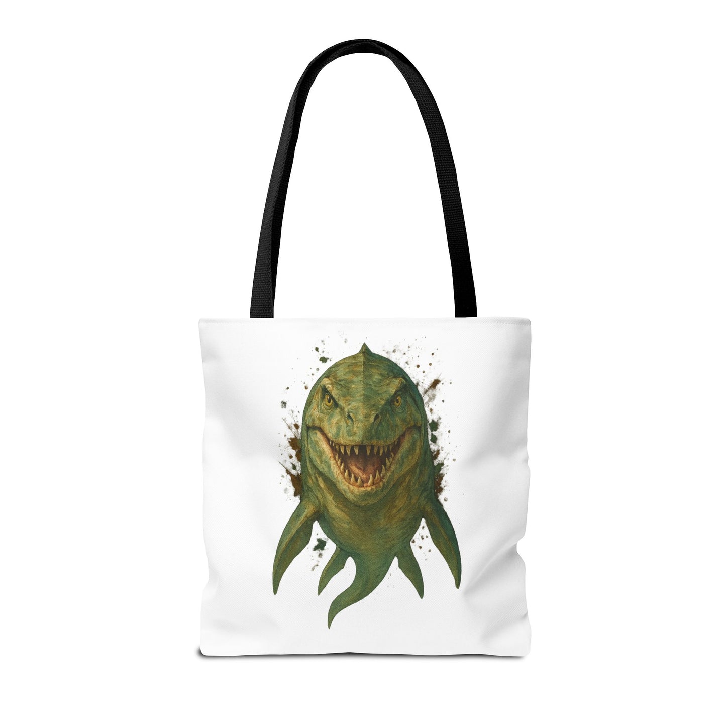 Watercolor Mosasaurus Tote Bag - Prehistoric Sea Monster Art, Dinosaur Ocean Reptile Gift, Eco Canvas Bag for Dino and Marine Fans