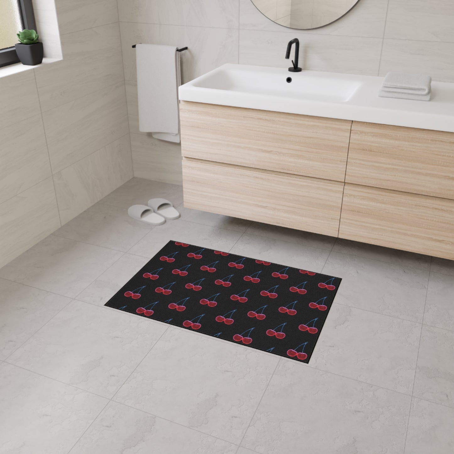 Floor Mat - Sparkling Cherries Design Cherry Decor Cherry Welcome Mat Cherry Door Mat