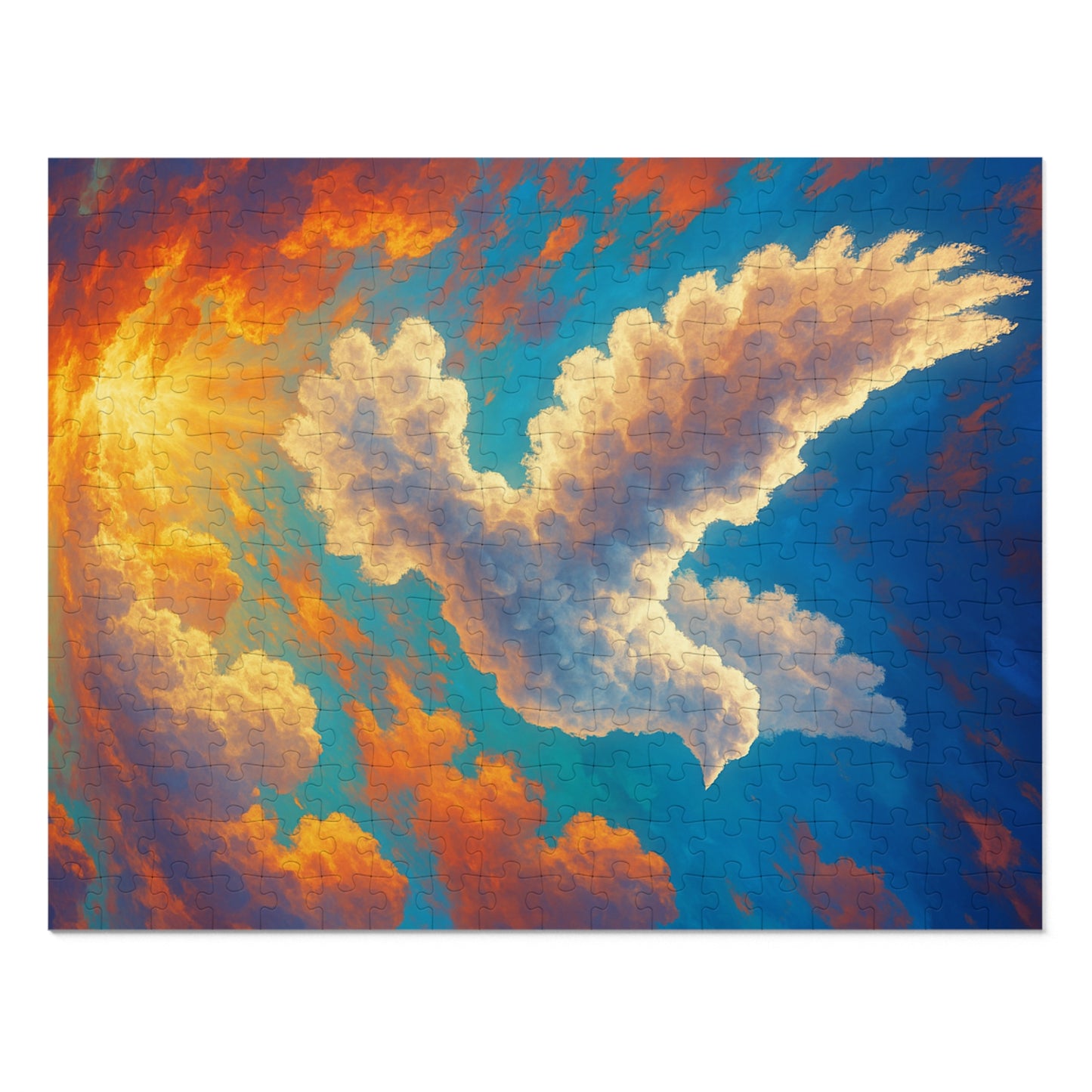 Jigsaw Puzzle: Cloud Dove Sunset Scene Inspirational Game Christian Puzzle Spiritual Jigsaw Religious Puzzle