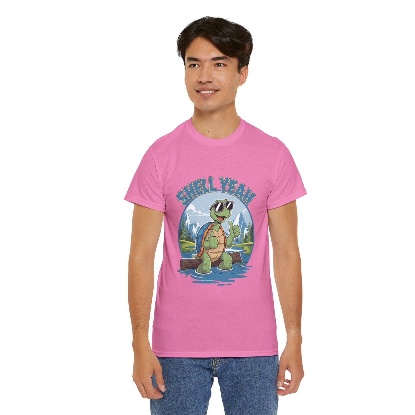 SHELL YEAH Turtle T-Shirt | Funny Cute Turtle Nature Graphic Tee | Handmade Animal Lover Gift | Eco Outdoor Adventure Shirt