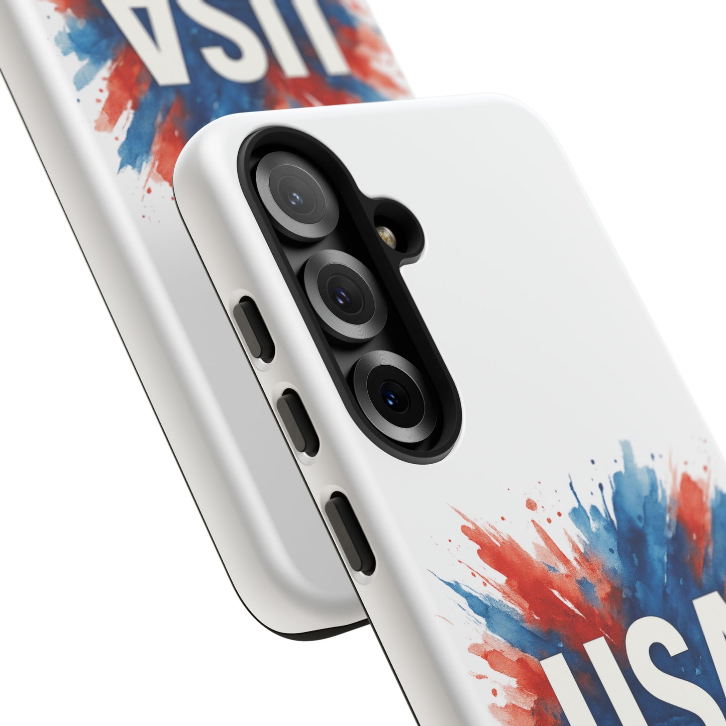 USA Splash Samsung Case - Patriotic Red White Blue Tough Cover, Dual-Layer Protection, 4th of July amd Veteran Gift for Galaxy