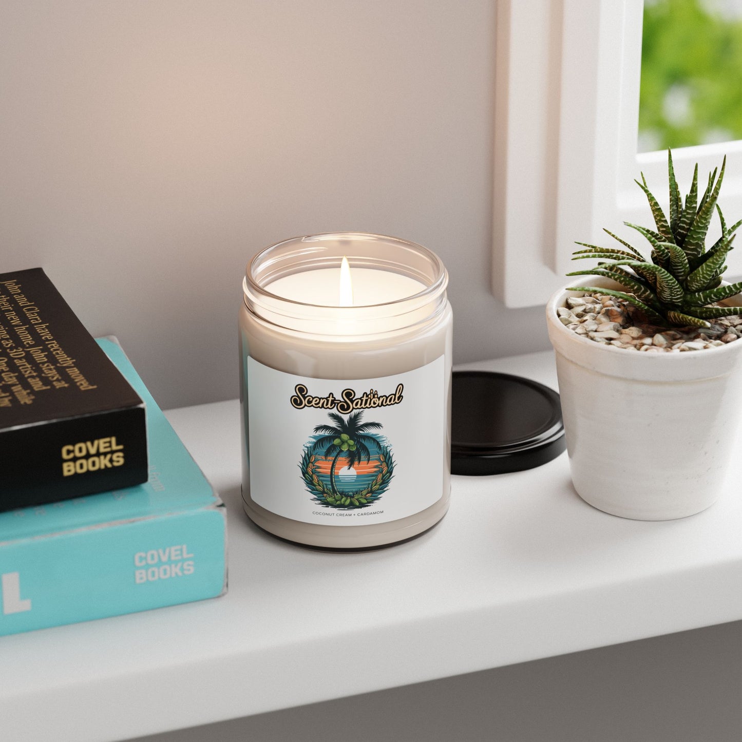 Coconut Cream + Cardamom Candle, Warm Spiced Soy Candle, Tropical Aromatherapy Gift, Long Burn Eco Candle, Cozy Home Scent For Relaxation