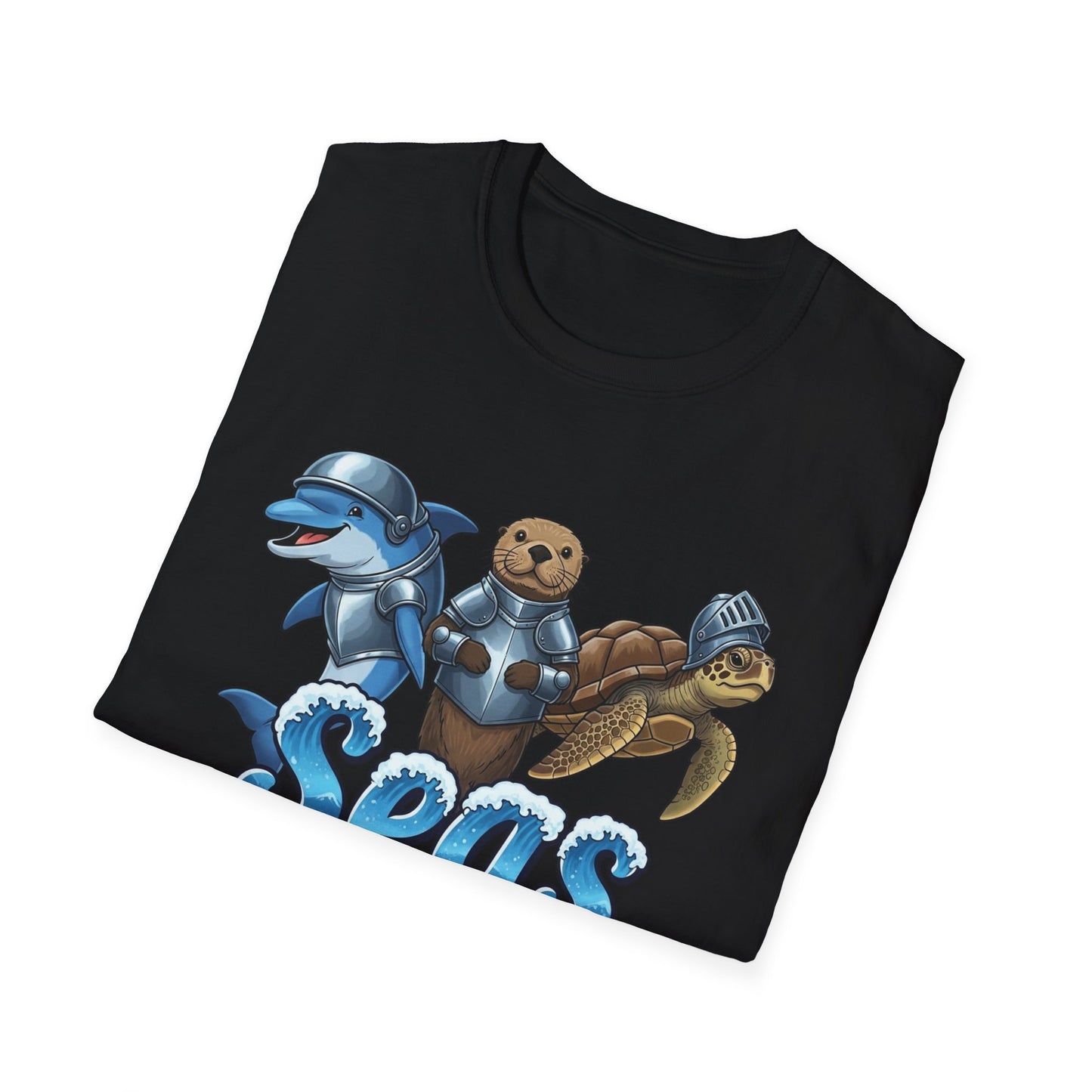 Seas the Day Shirt | Ocean Knight Animals Dolphin Otter Turtle Graphic Tee | Funny Sea Life Adventure Tee | Gift for Beach Lovers