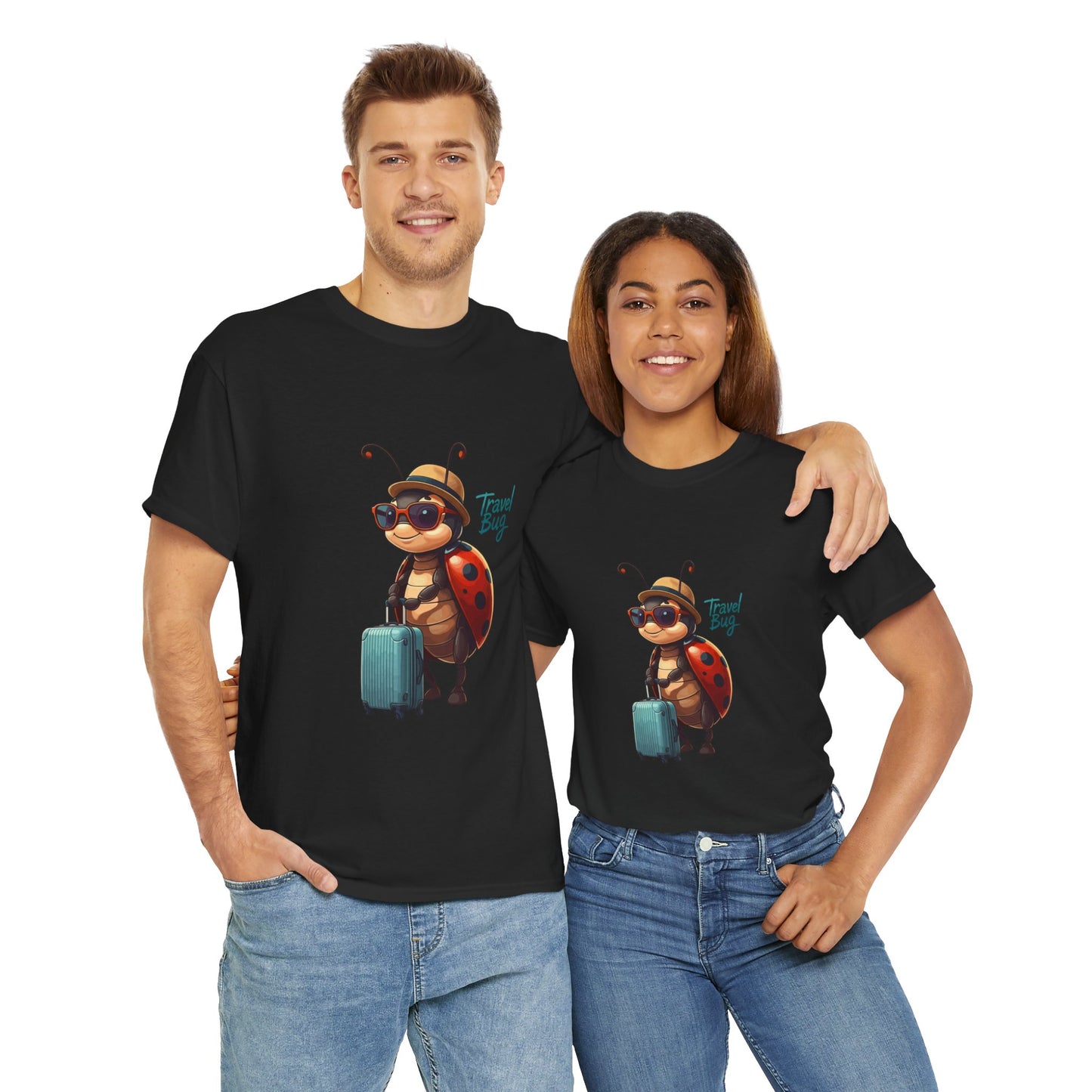Travel Bug T-Shirt – Cute Ladybug Travel Tee | Funny Wanderlust Shirt for Travel Lovers | Unisex Graphic Tee Gift for Adventurers