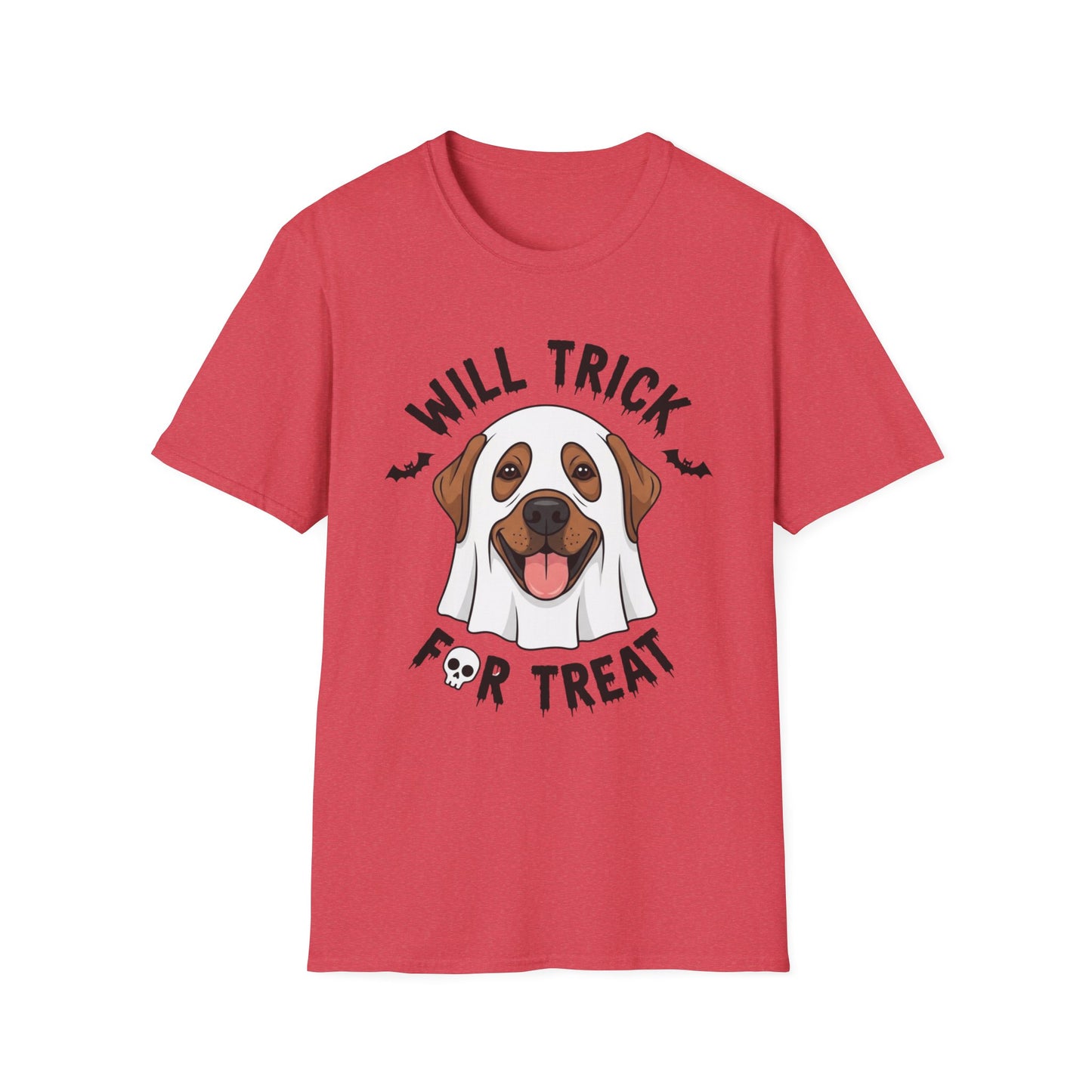 Will Trick for Treat Ghost Dog Halloween T-Shirt | Funny Spooky Dog Tee | Trick or Treat Pup Graphic Tee | Cute Fall Gift for Dog Lovers