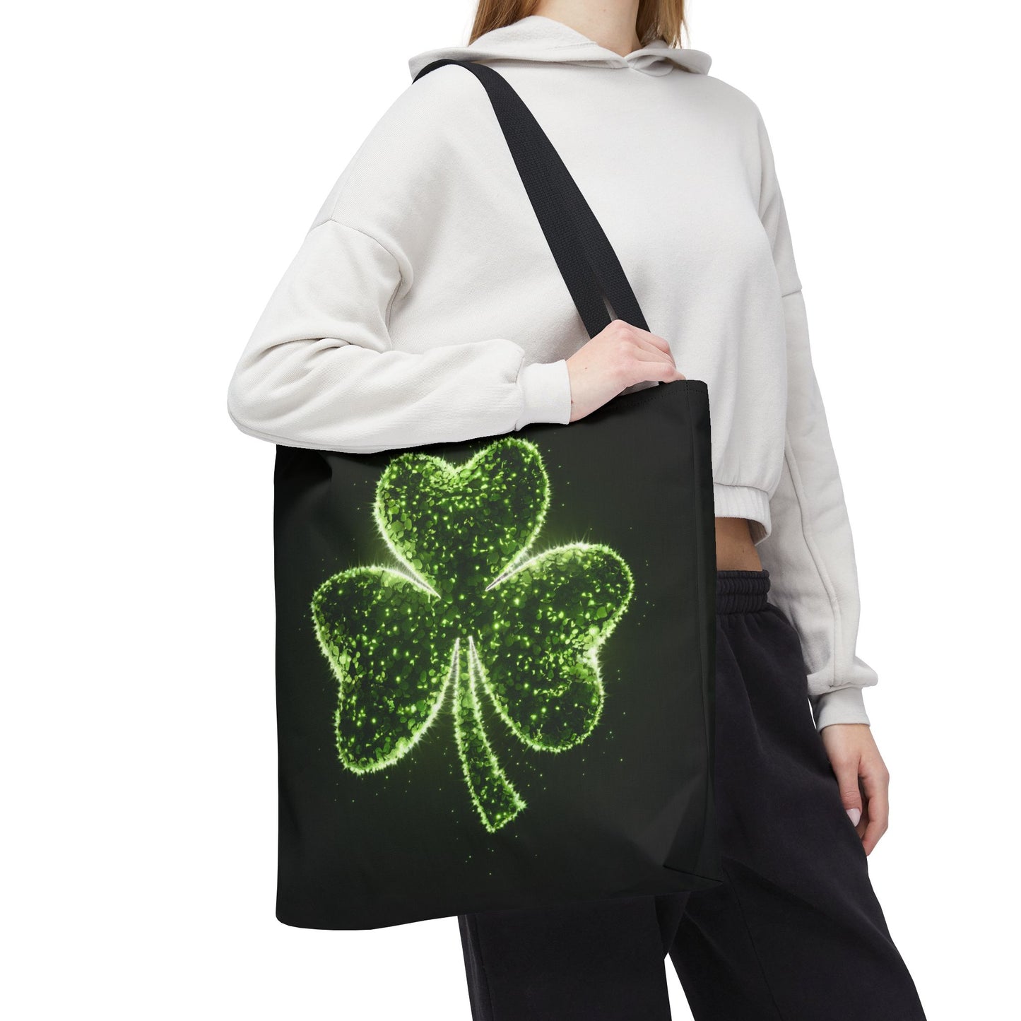 Lucky Shamrock Tote Bag, Green Clover Design Eco-Friendly Shoulder Bag For St. Patrick’s Day, Reusable Tote For Everyday Use And Gifts