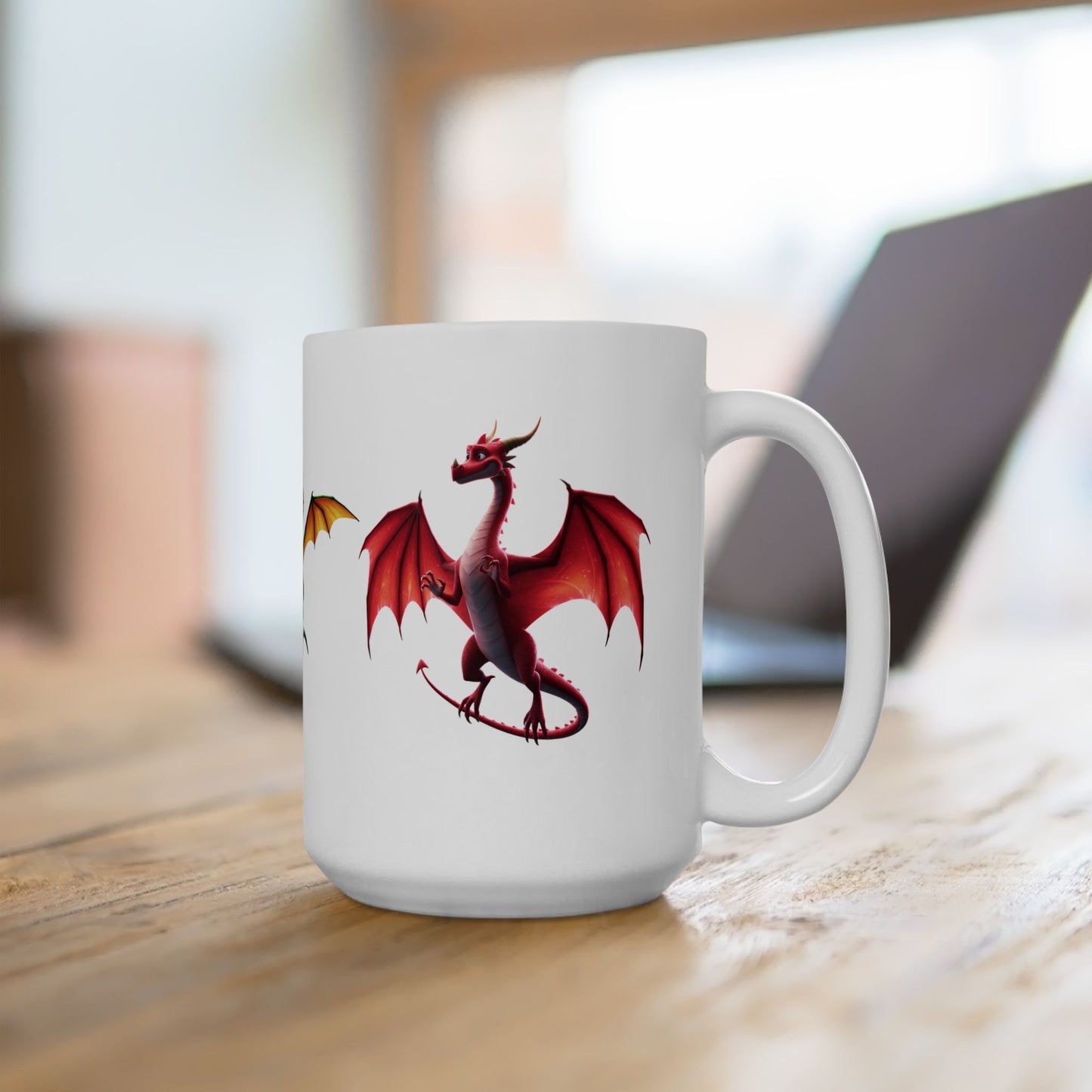 Colorful Dragon Mug | Fantasy Coffee Cup | Cute Dragon Gift for Kids & Adults | Gamer, DnD, Magic Lover Mug | Unique Creature Art