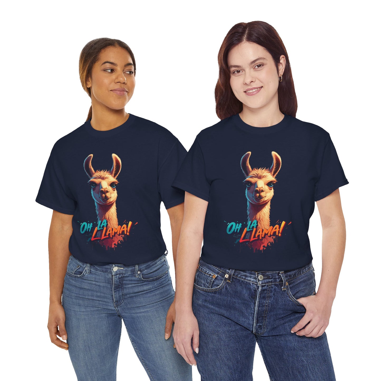 Oh la Llama Graphic Tee | Fun Llama T-Shirt, Cute Animal Lover Shirt, Llama Lover Gift, Quirky Party Tee, Trending Llama Fashion