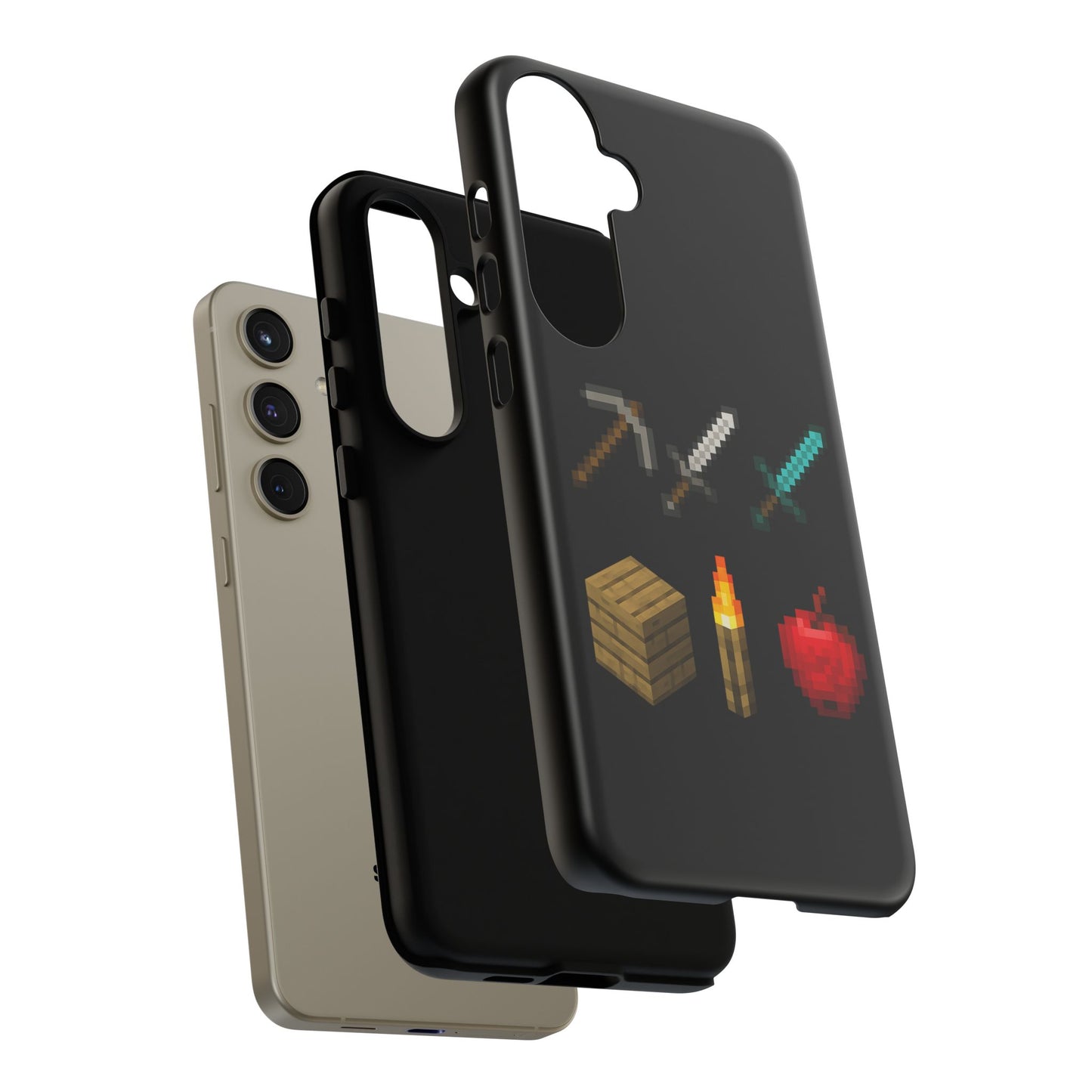 Minecraft-Inspired Tough Samsung Phone Case Pixel Art Design for Gamers Phone Accessory for Gamers
