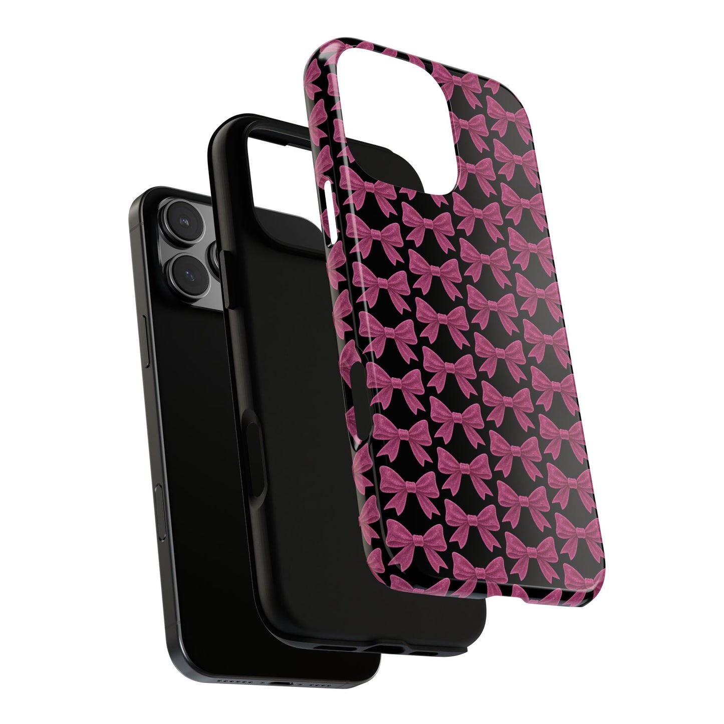 Pink Bow iPhone Case Coquette Aesthetic Phone Cover Glossy Y2K Girly Case Soft Girl Tech Accessory Cute iPhone Gift for Her