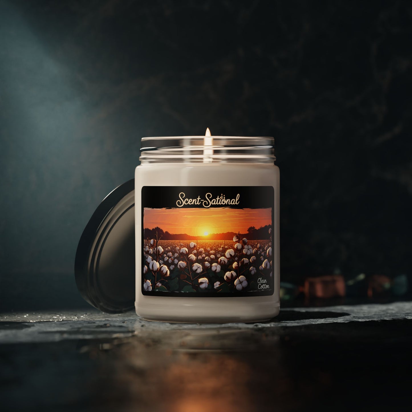 Clean Cotton Candle, Fresh Linen Scented Soy Candle, Cozy Home Candle Gift, Long Burn Time, Eco-Friendly Candle, Relaxing Room Fragrance