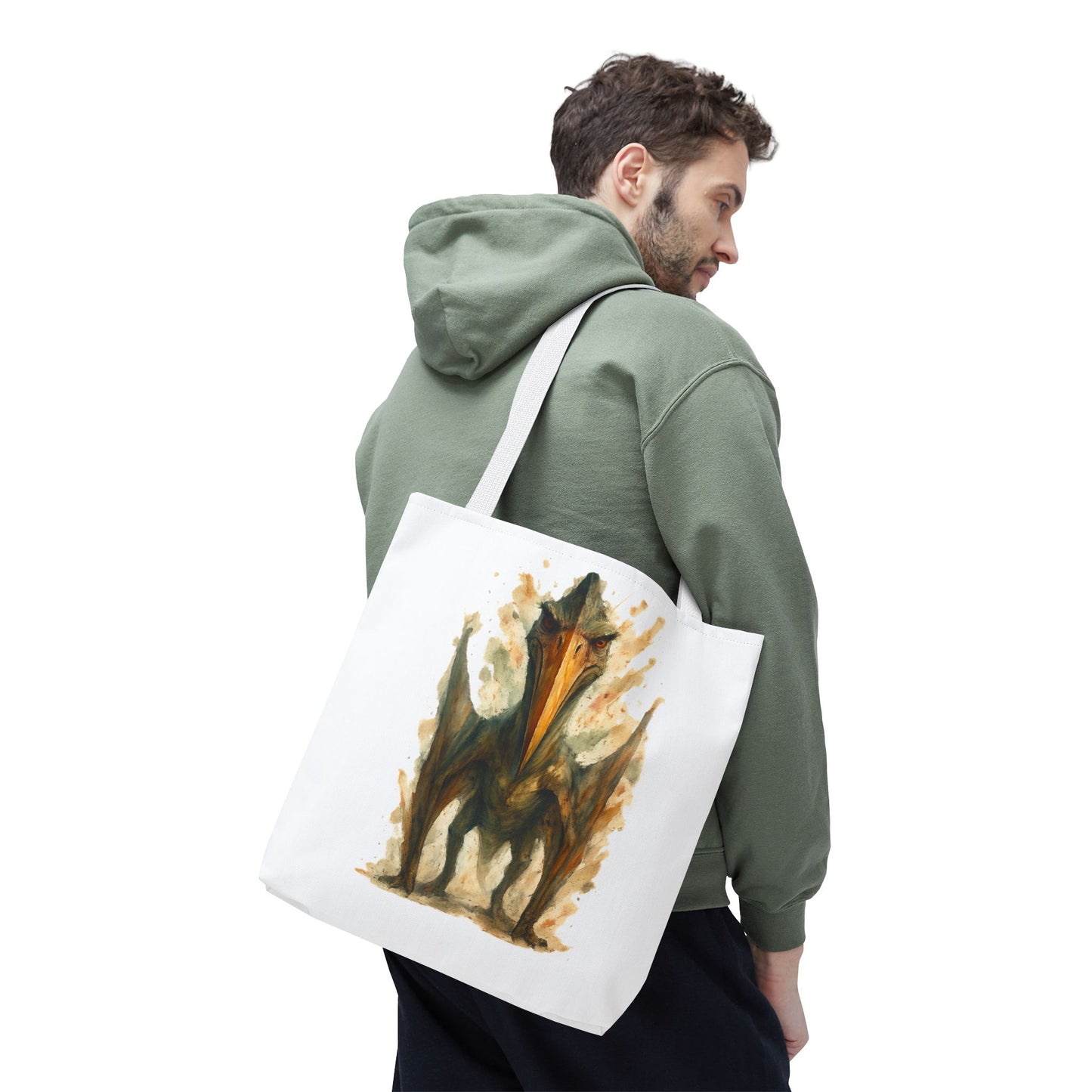 Quetzalcoatlus Tote Bag | Dinosaur Art Canvas Shopper | Prehistoric Pterosaur Gift for Dino Lovers | Eco-friendly Reusable Bag Jurassic Tote