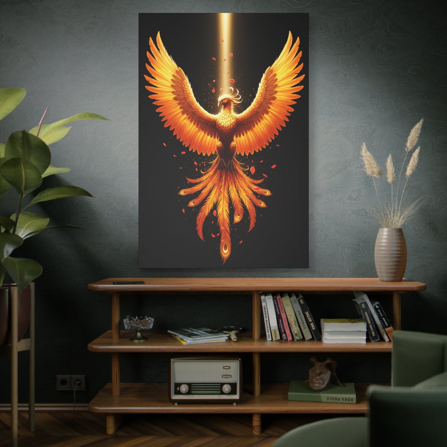 Phoenix Canvas Firebird Art Fire Bird Decor Modern Home Decor Legendary Bird Art