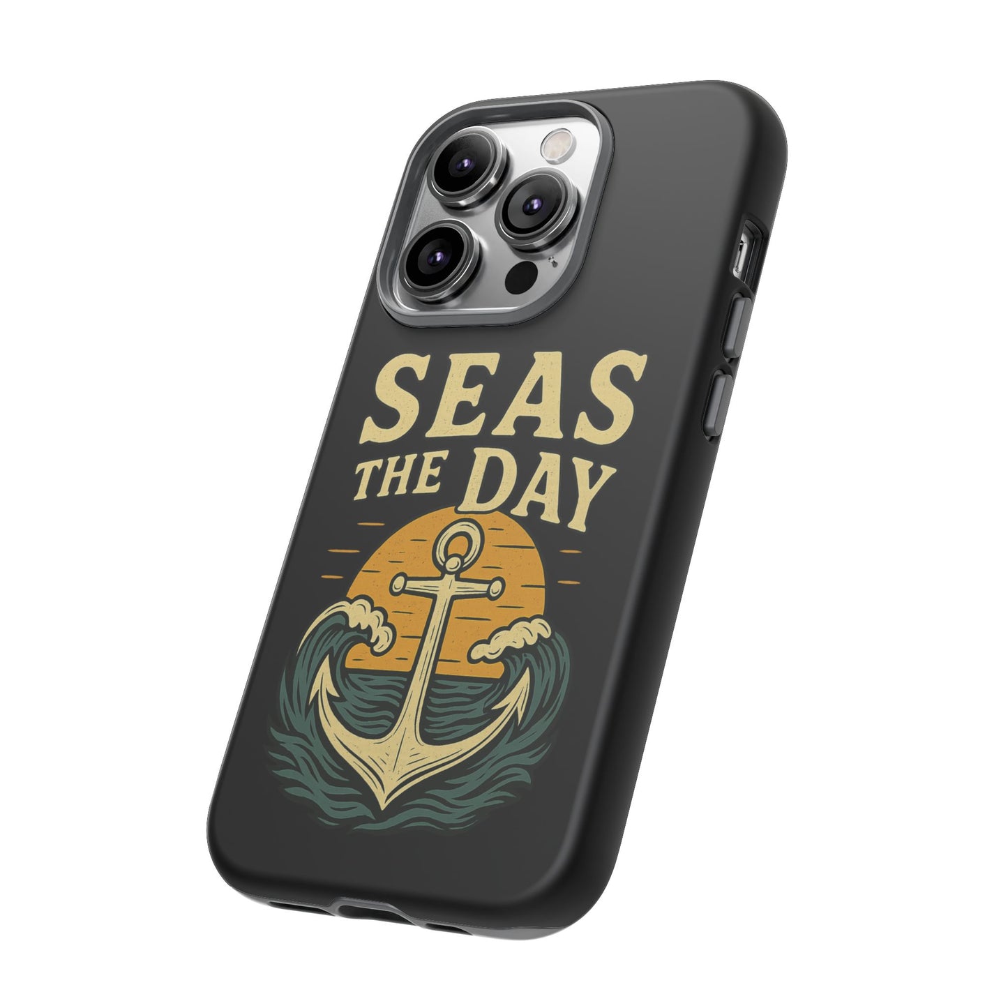 Seas the Day iPhone Case – Nautical Anchor Phone Cover – Ocean Pun Gift – Beach Lover iPhone Accessory – Summer Adventure Phone Case