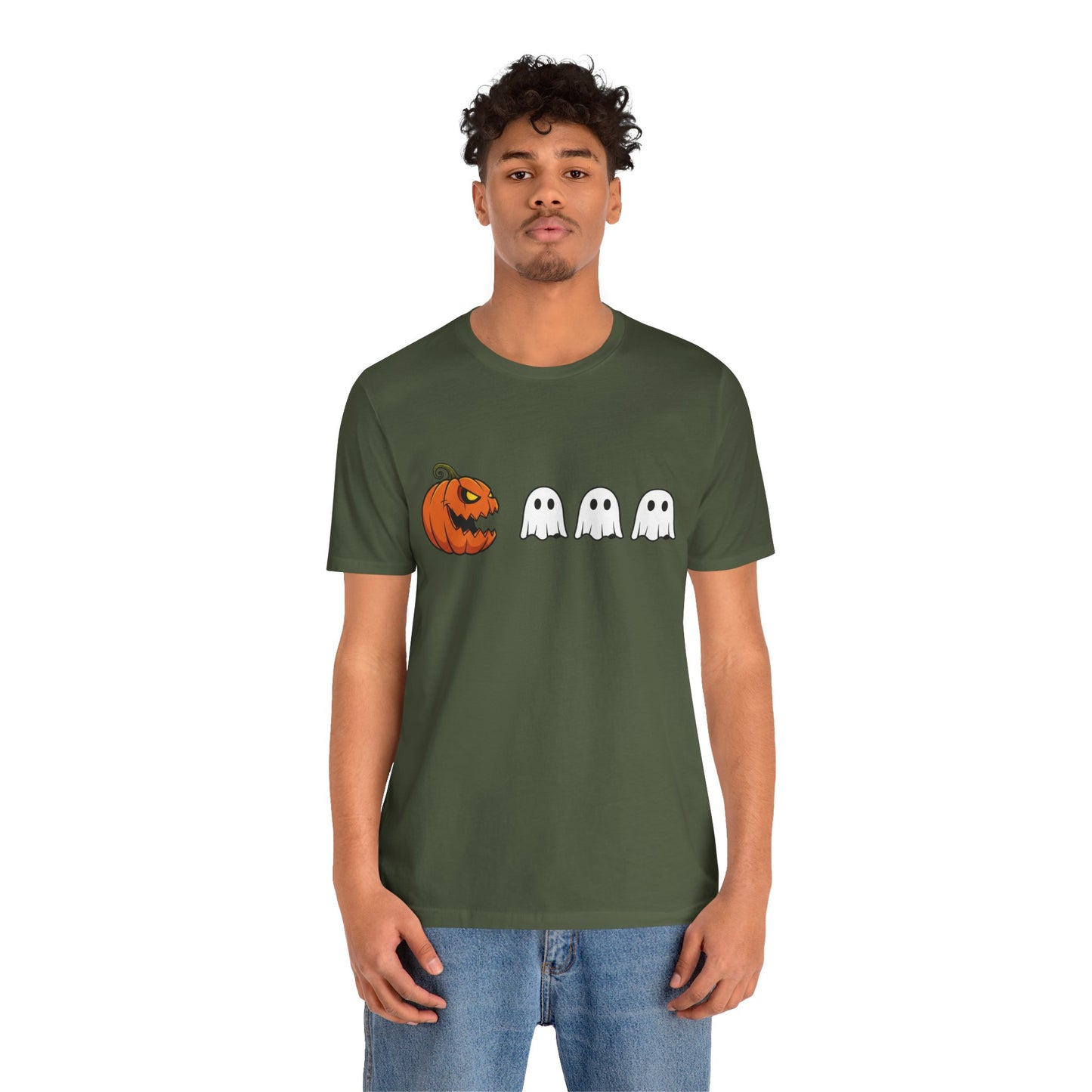 Pumpkin Pac-Man Shirt, Halloween Arcade Tee, Pumpkin Chase Ghosts Tee, Retro Gaming Halloween, Spooky Season Shirt, Vintage Game Pumpkin Top