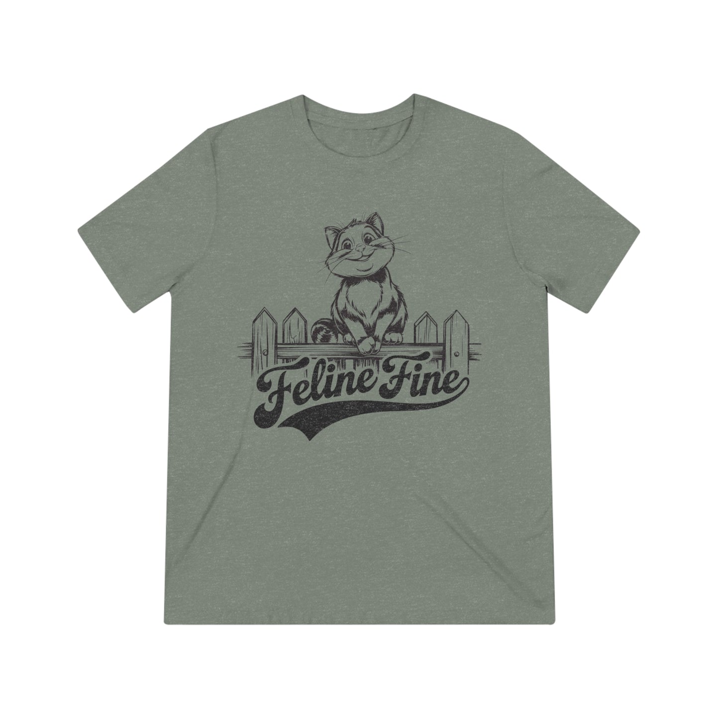 Cat Lover T-Shirt, Feline Fine Tee, Smiling Cat Shirt, Unisex Graphic Tee, Animal Lover Shirt