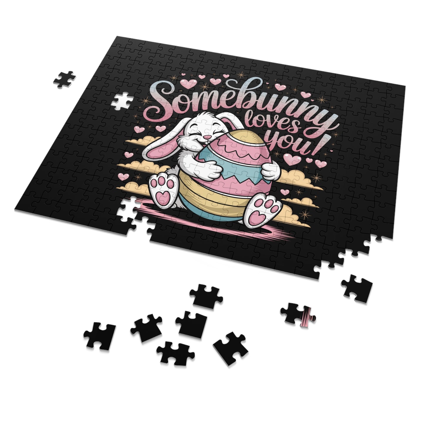 Jigsaw Puzzle Easter Bunny Somebunny Loves You Puzzle Easter Bunny Game Easter Puzzle