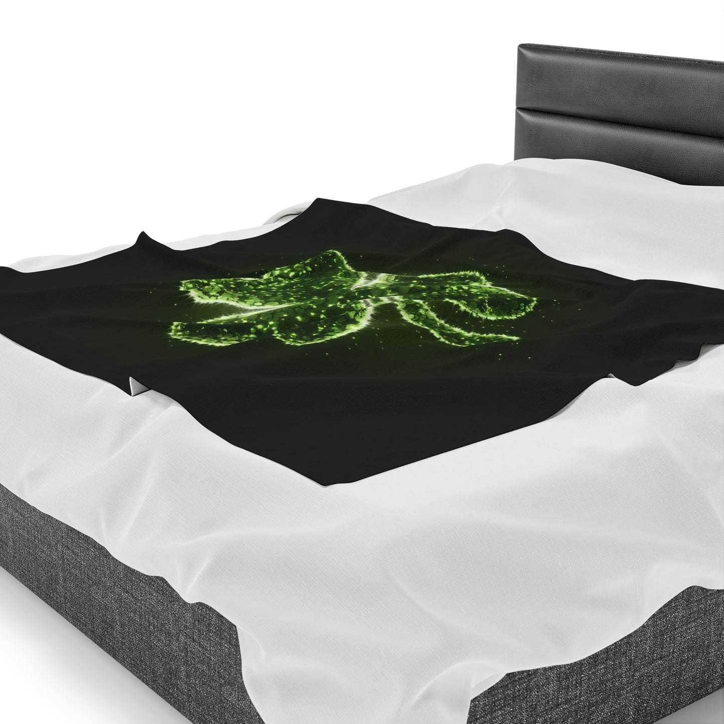 Plush Blanket with Shamrock Design