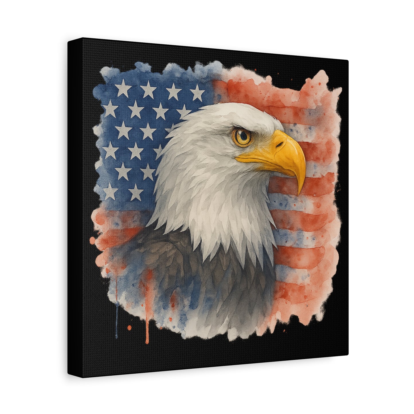 Patriotic Eagle Canvas Art American Flag Decor Independence Day Decor 4th of July Canvas Gift for Veteran