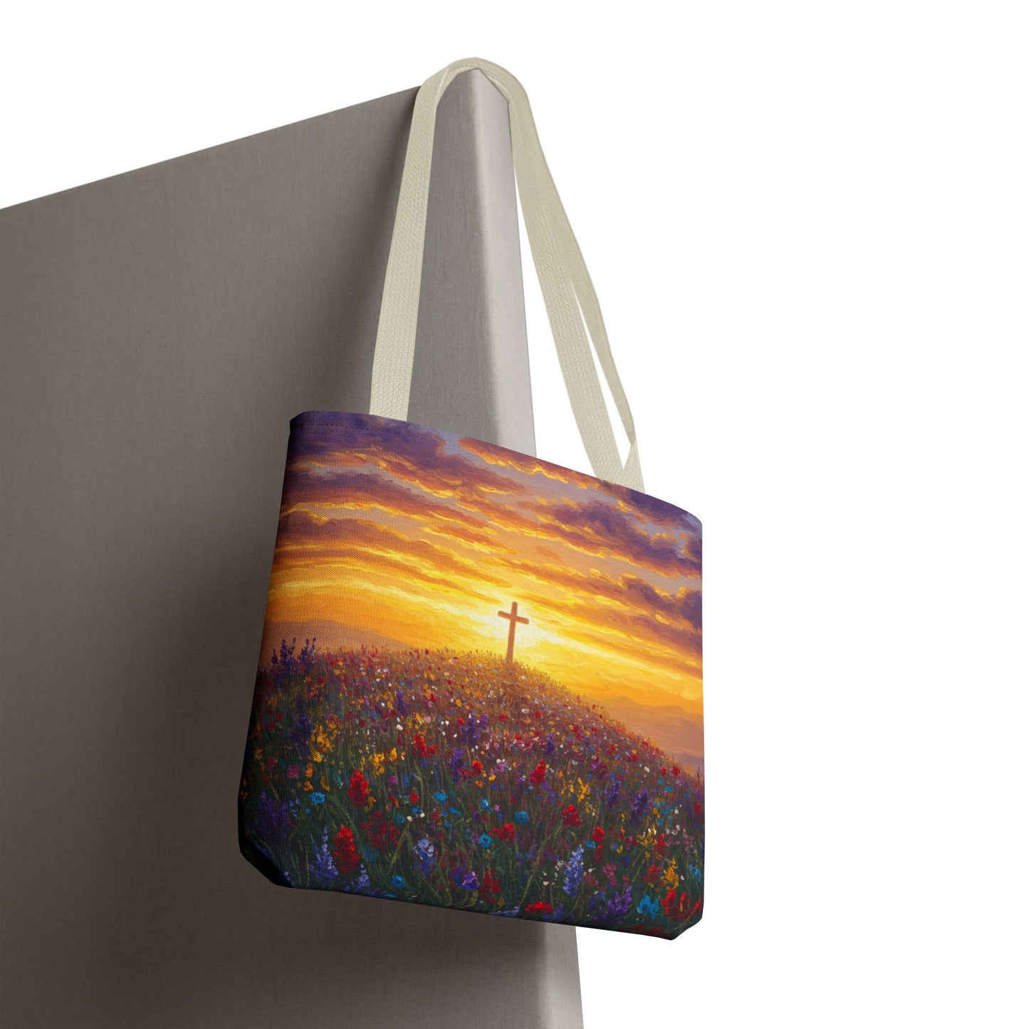 Cross Painted Tote Bag Christian Bag Inspirational Tote Spiritual Bag Religious Tote Bag