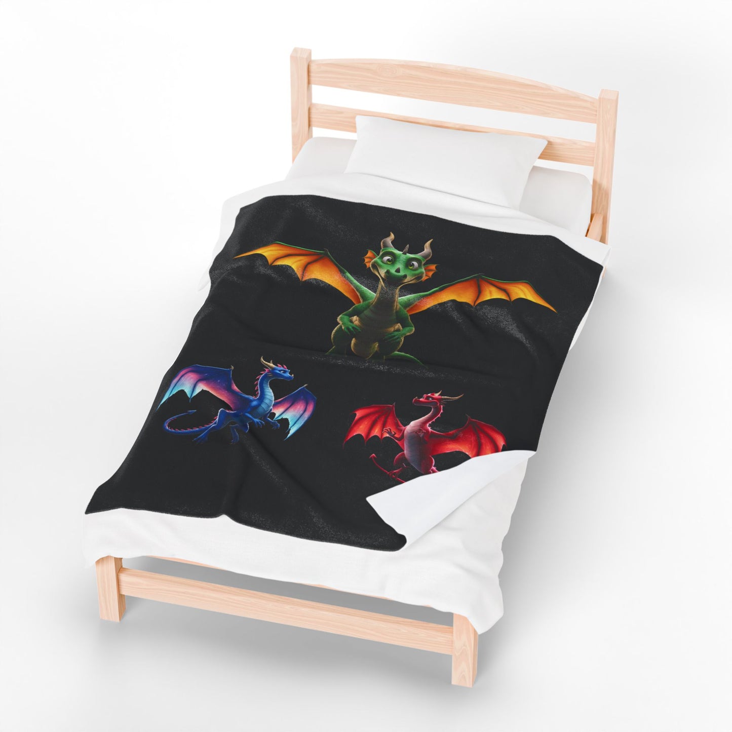 Fantasy Dragon Polyester Blanket | Colorful Dragon Throw for Gamers & DnD Fans | Cozy Mythical Creature Bedding | Dragon Lover Gift