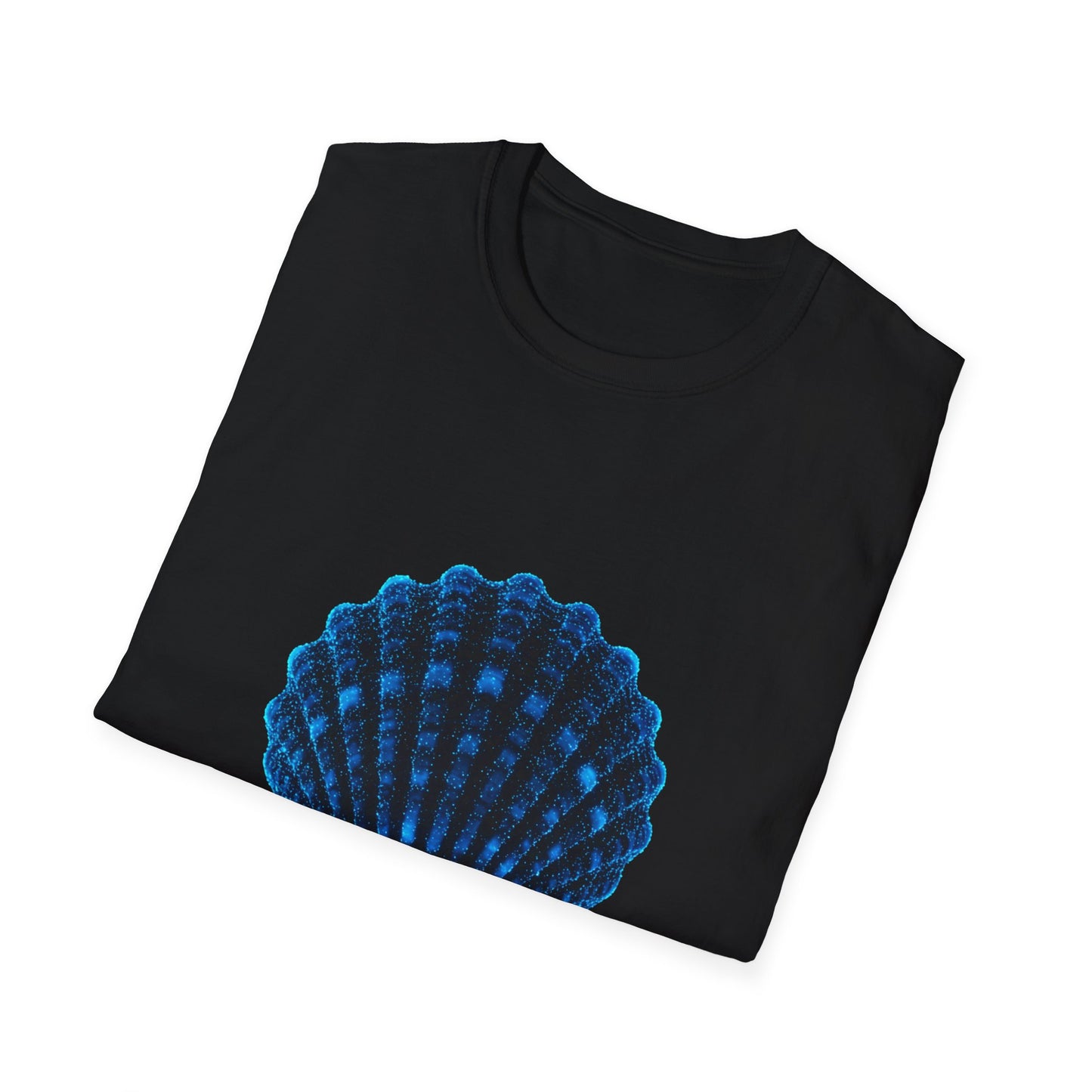 Geometric Digital Shell T‑Shirt • Nature Inspired Graphic Tee • Cottagecore, Y2K Nostalgia, Bold Minimalist Women & Men Gift