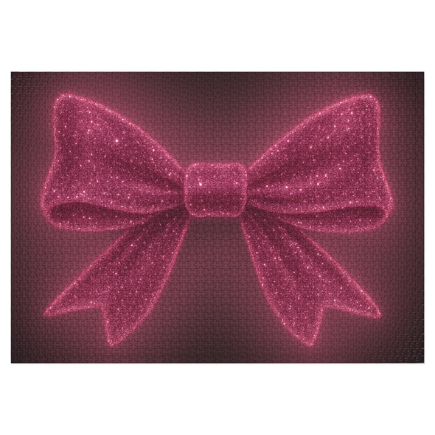Puzzle with Sparkling Pink Bow Boho Game Pink Bow Decor Feminine Game Night
