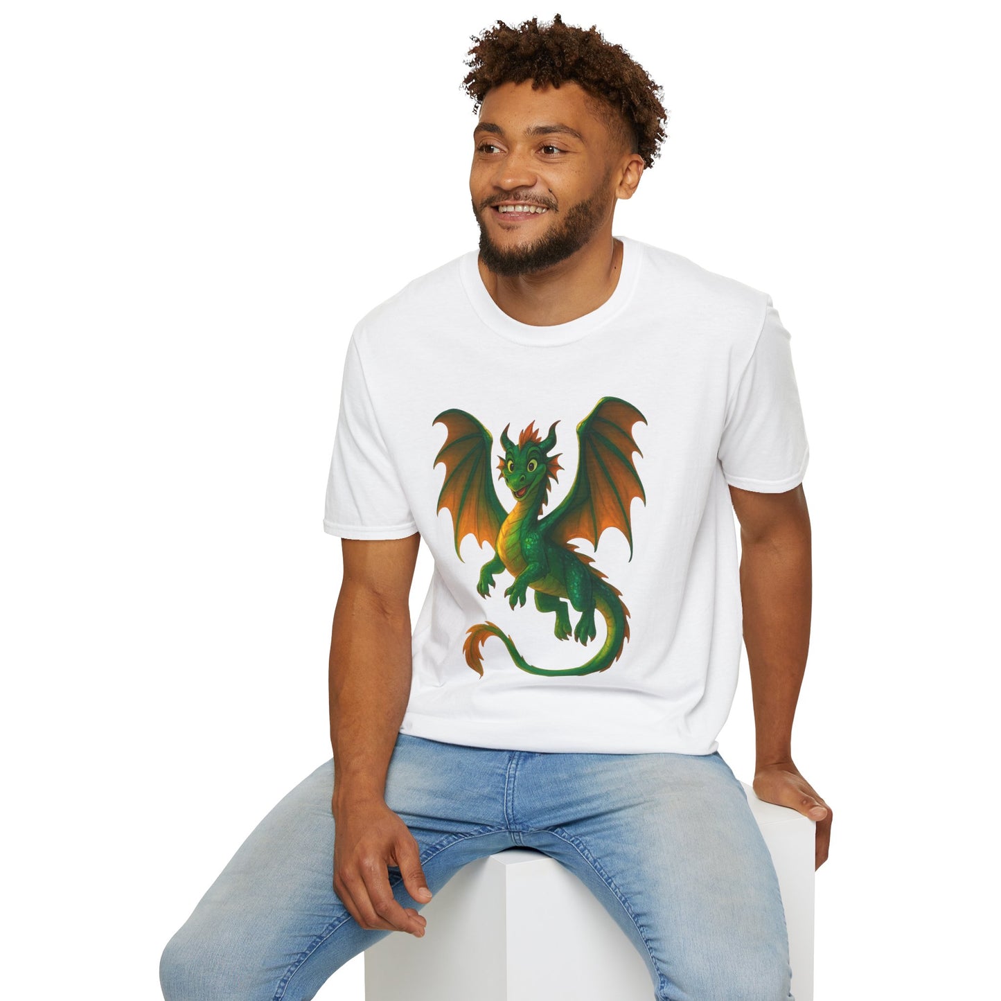 Green Dragon Fantasy T-Shirt | Unisex Mythical Creature Tee | DnD Gamer Gift | Cool Dragon Shirt | Magic RPG Nerdy Graphic Tee