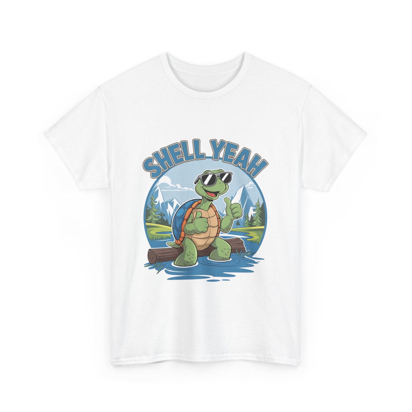 SHELL YEAH Turtle T-Shirt | Funny Cute Turtle Nature Graphic Tee | Handmade Animal Lover Gift | Eco Outdoor Adventure Shirt